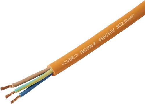TRU COMPONENTS TC-13537004 Gummischlauchleitung H07RN-F 3 G 2.5 mm² Orange Meterware