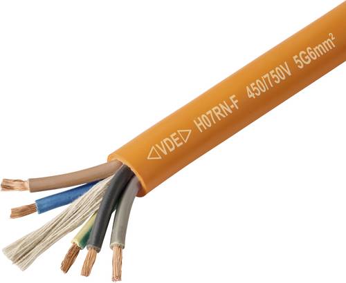 TRU COMPONENTS TC-13537028 Gummischlauchleitung H07RN-F 5 G 6 mm² Orange Meterware