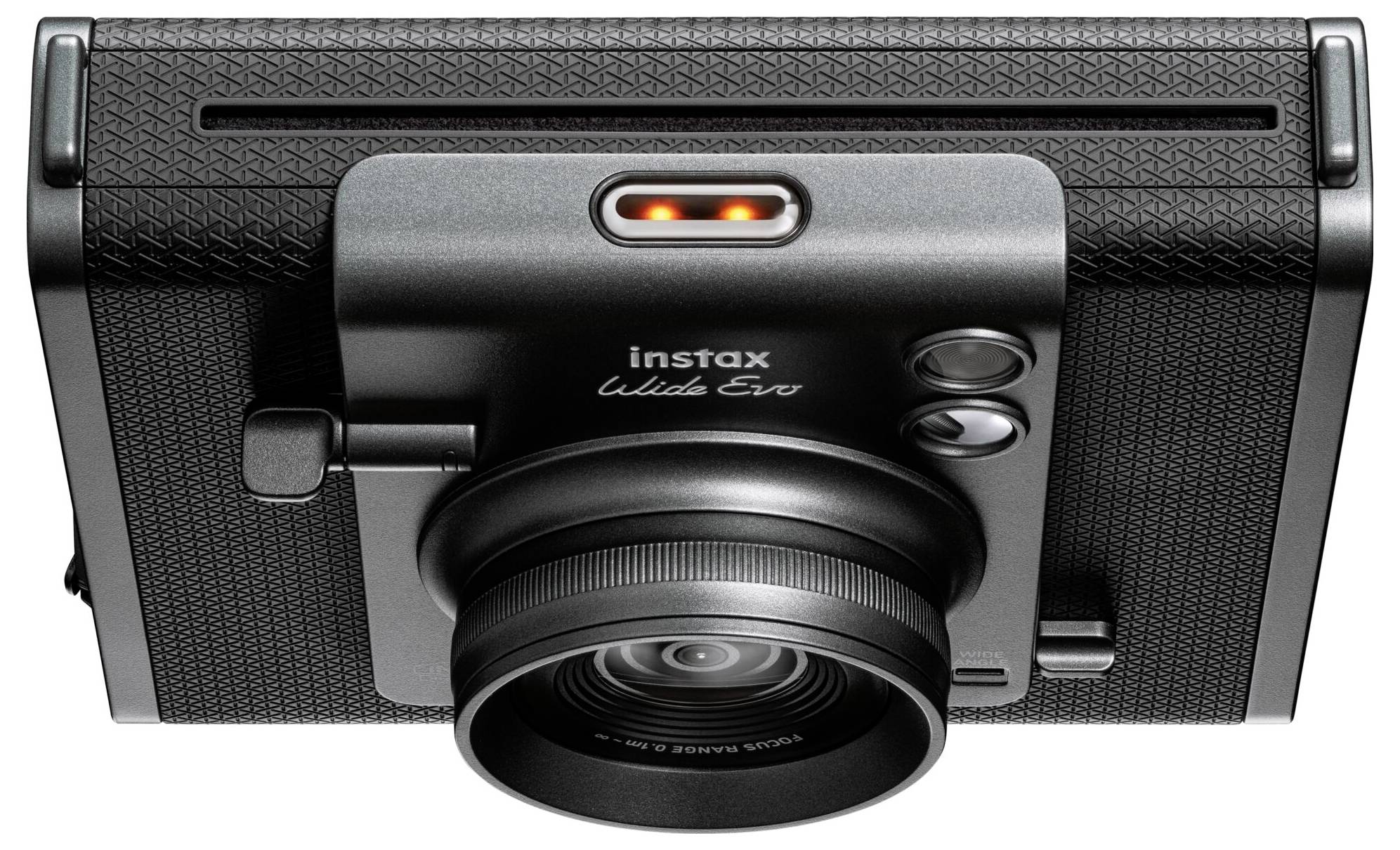 Fujifilm Instax Wide Evo Sofortbildkamera Schwarz Bluetooth, Integrierter Akku, mit eingebautem Blitz