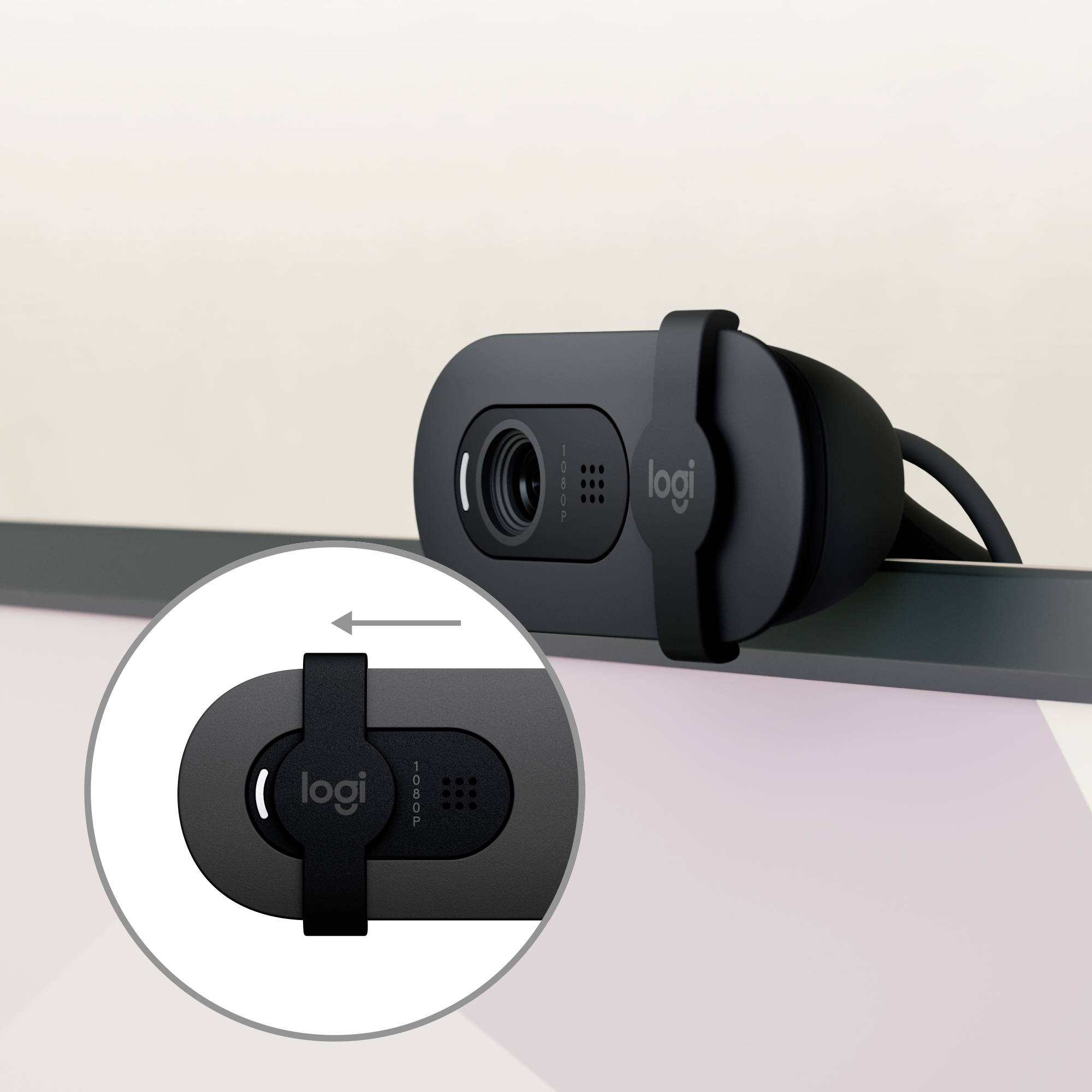 Logitech BRIO 105 Full HD-Webcam 1920 x 1080 Pixel Integrierte Abdeckblende, Mikrofon