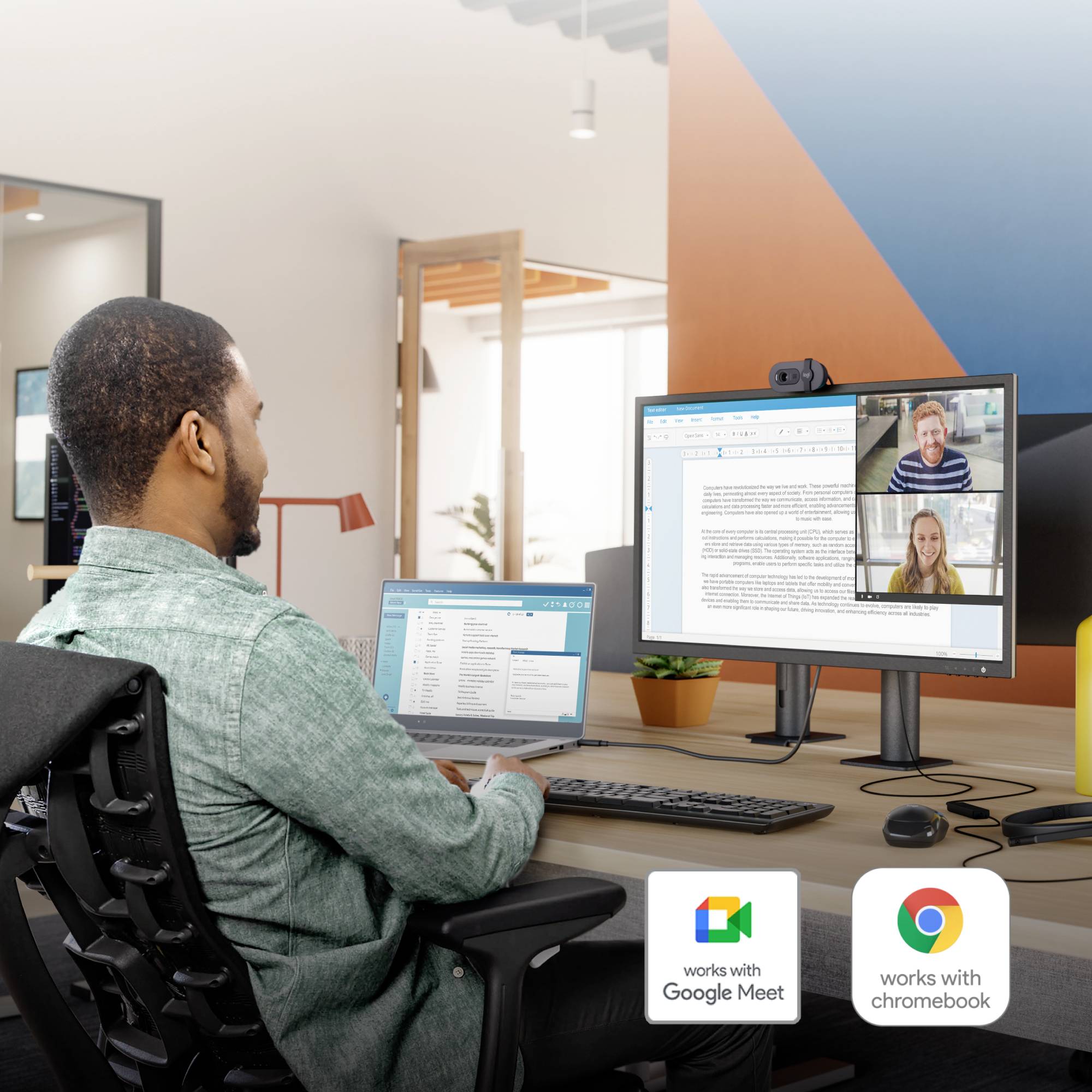 Logitech BRIO 105 Full HD-Webcam 1920 x 1080 Pixel Integrierte Abdeckblende, Mikrofon