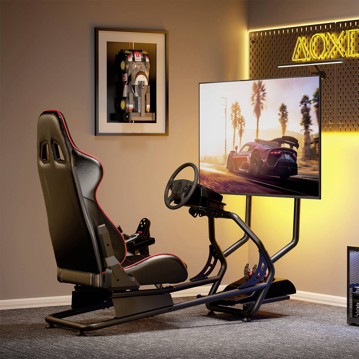 LogiLink EO0065 Gaming-Stuhl Schwarz, Rot