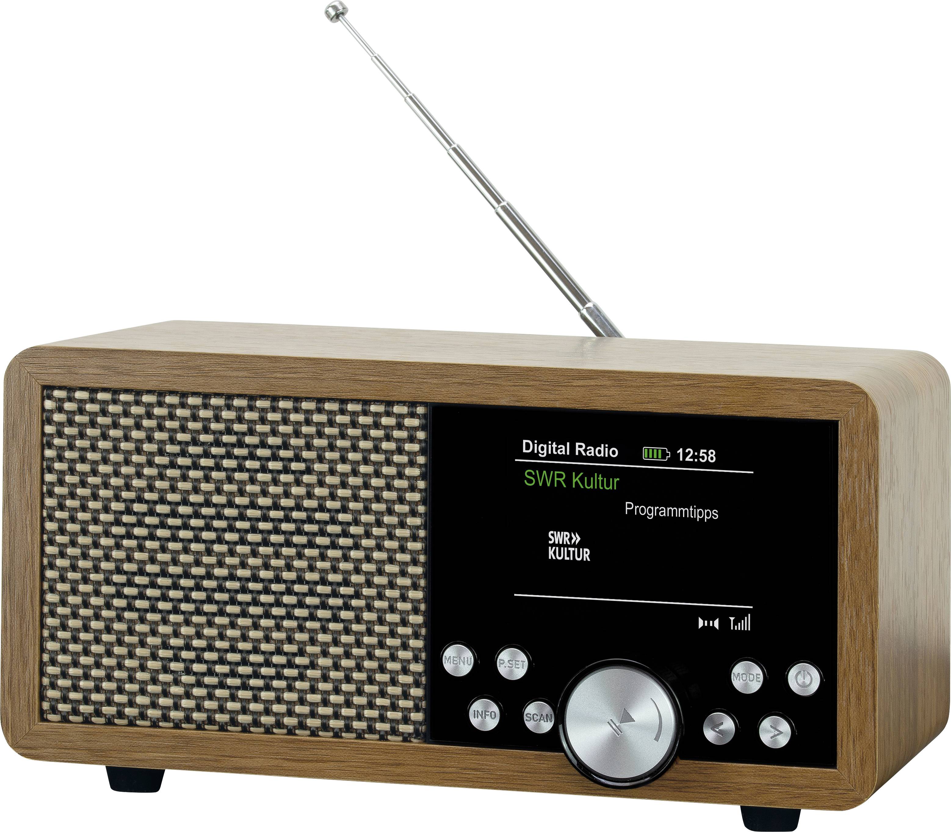 Dynavox Weltempfänger DAB+, FM, DAB DAB+, Bluetooth®, SD, USB Braun