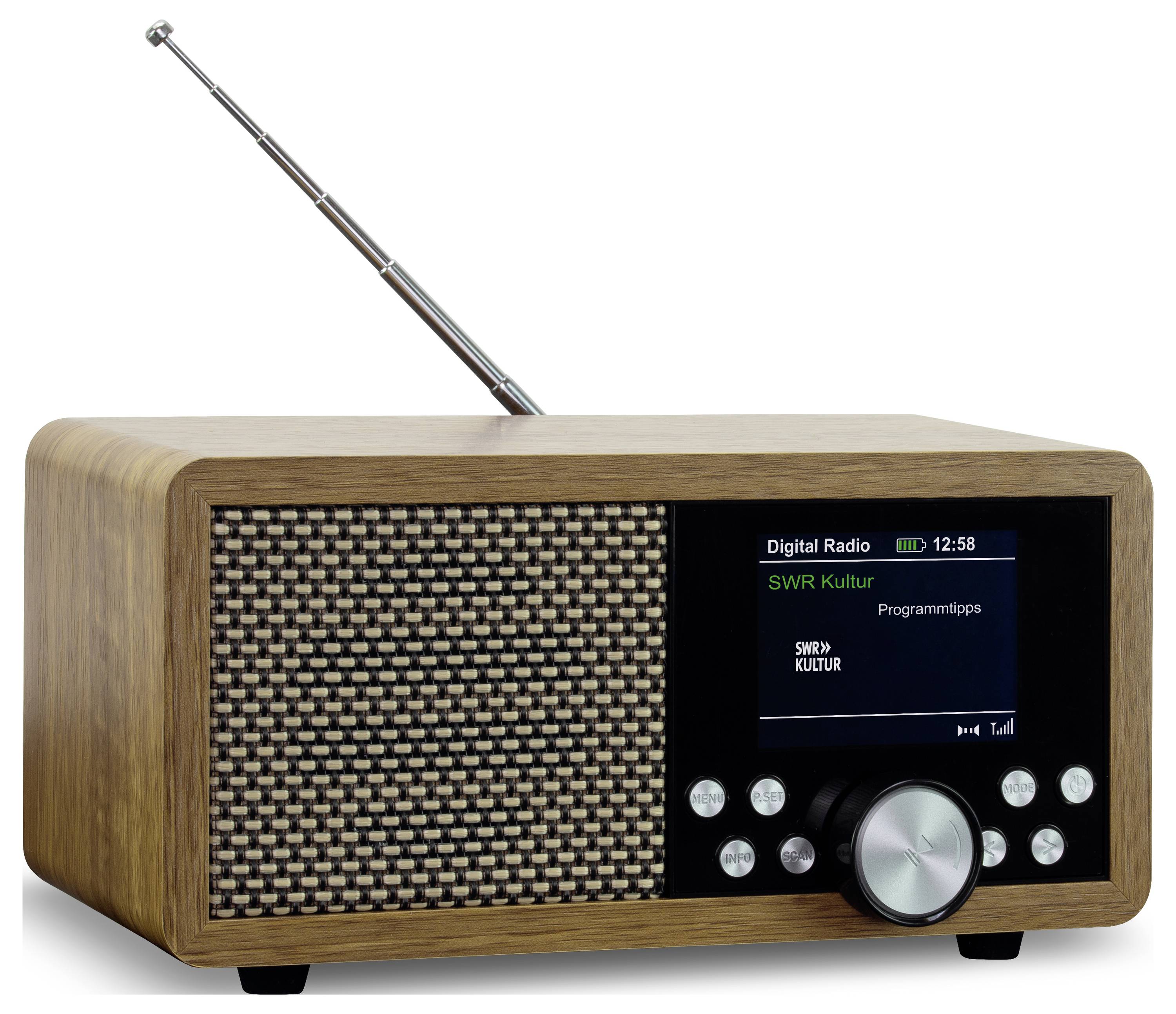 Dynavox Weltempfänger DAB+, FM, DAB DAB+, Bluetooth®, SD, USB Braun
