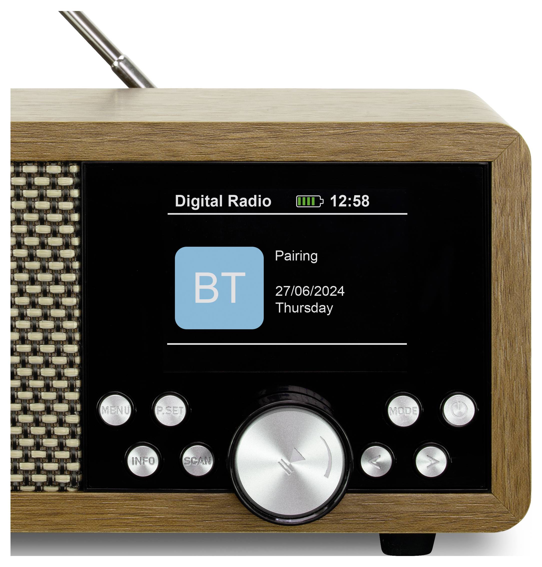 Dynavox Weltempfänger DAB+, FM, DAB DAB+, Bluetooth®, SD, USB Braun