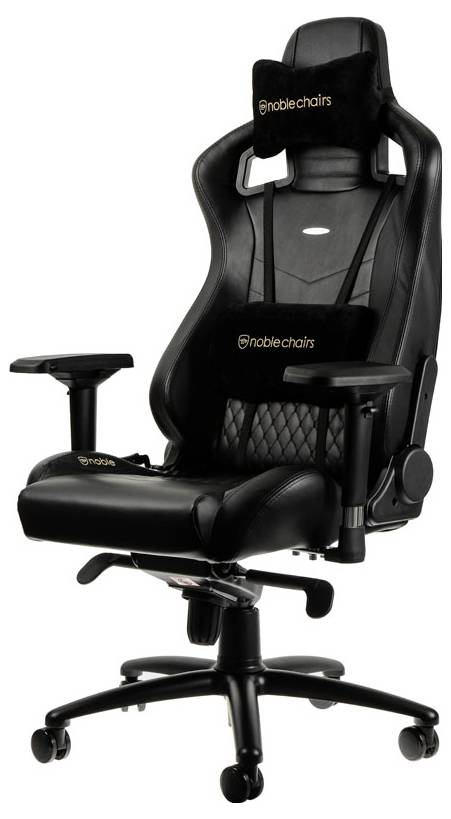 Noblechairs EPIC Echtleder Gaming Stuhl - schwarz Gaming-Stuhl
