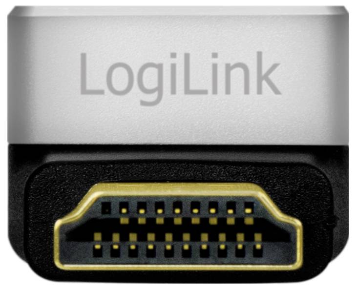 Adapter mit HDMI-Anschluss, Markenname 'LogiLink', sichtbar auf der Oberseite.