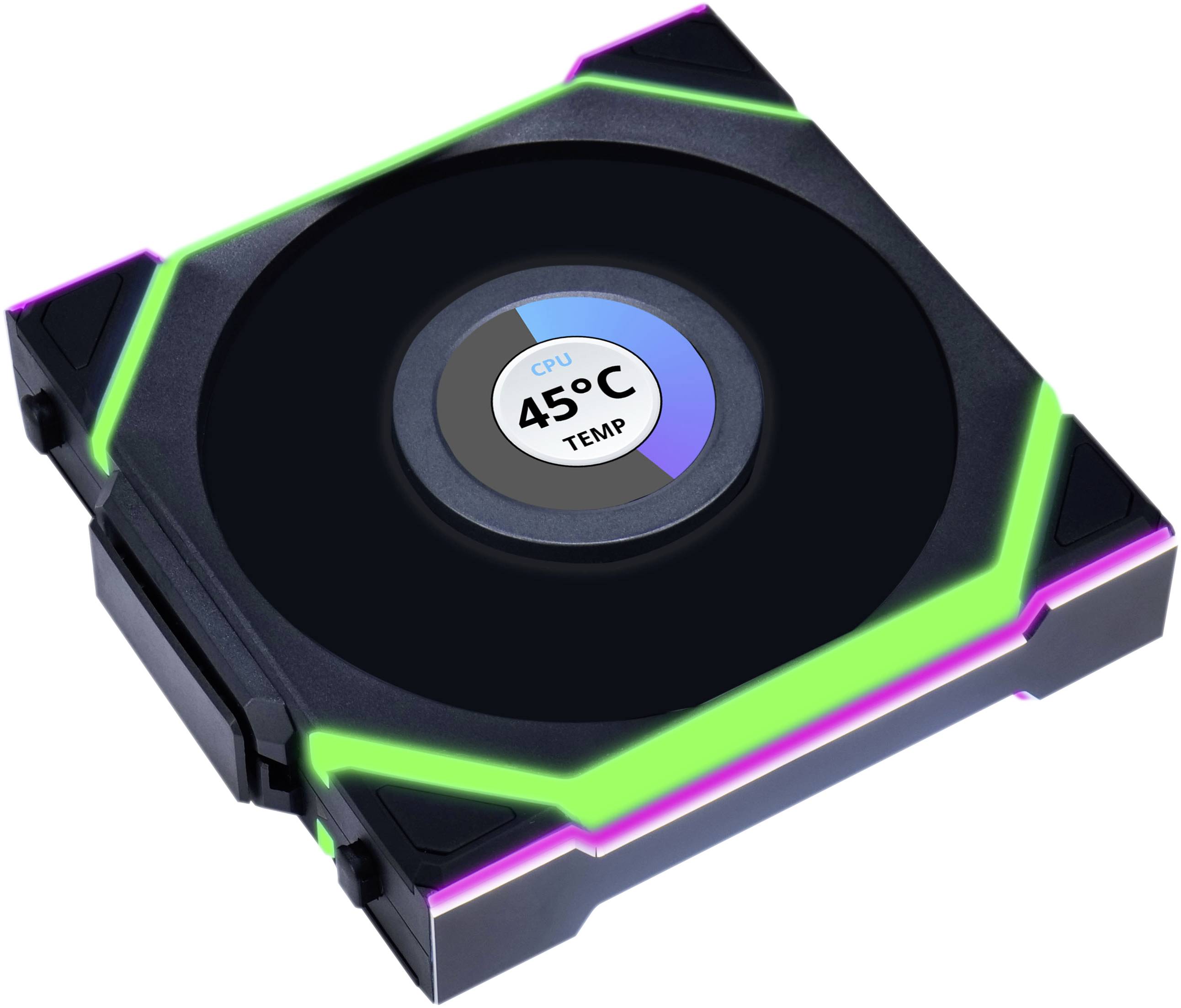 Lian Li UNI FAN SL Wireless LCD Lüfter, ARGB, PWM - 120 mm, schwarz PC-Gehäuse-Lüfter Schw