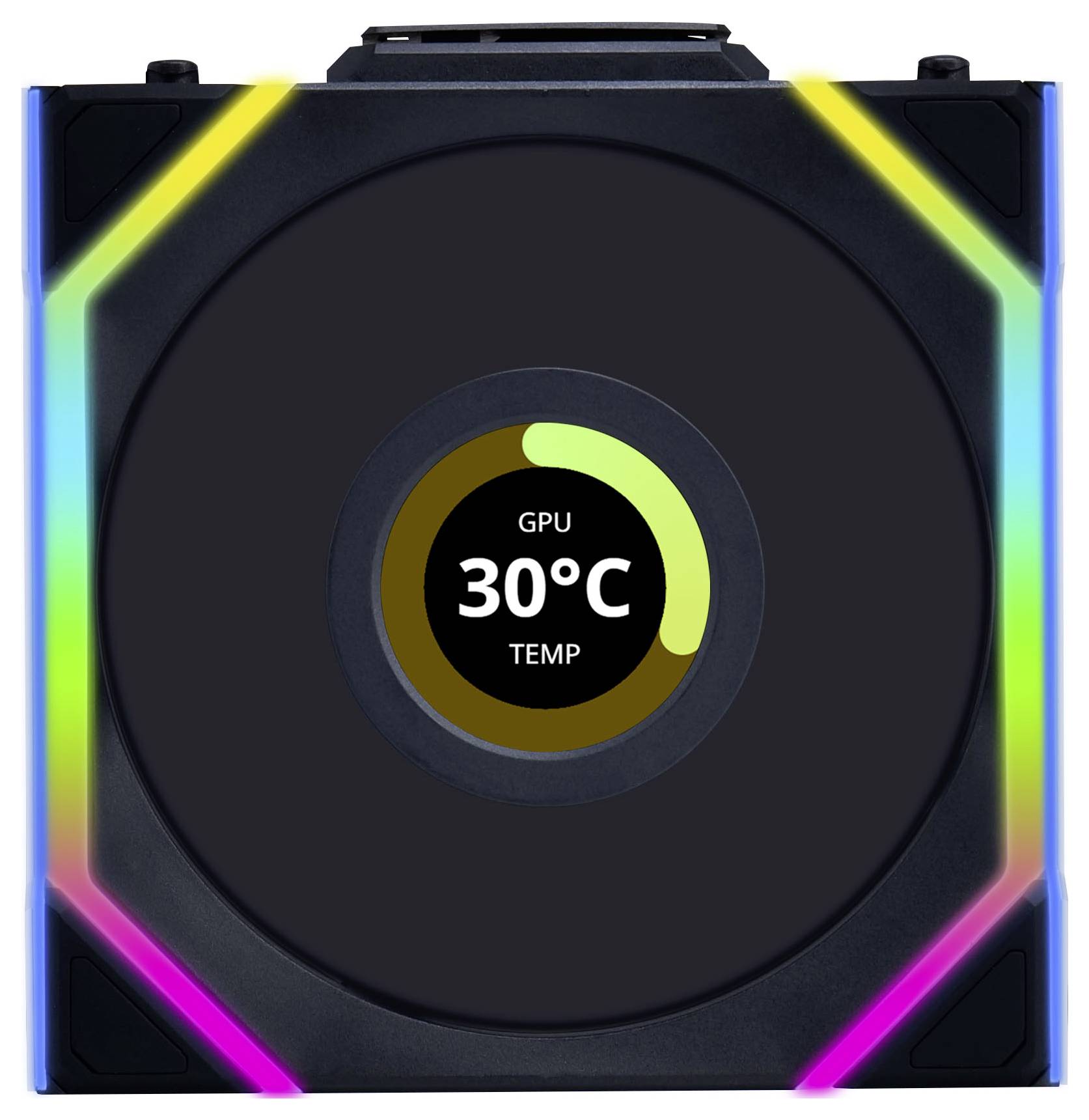 Lian Li UNI FAN SL Wireless LCD Lüfter, ARGB, PWM - 120 mm, schwarz PC-Gehäuse-Lüfter Schw