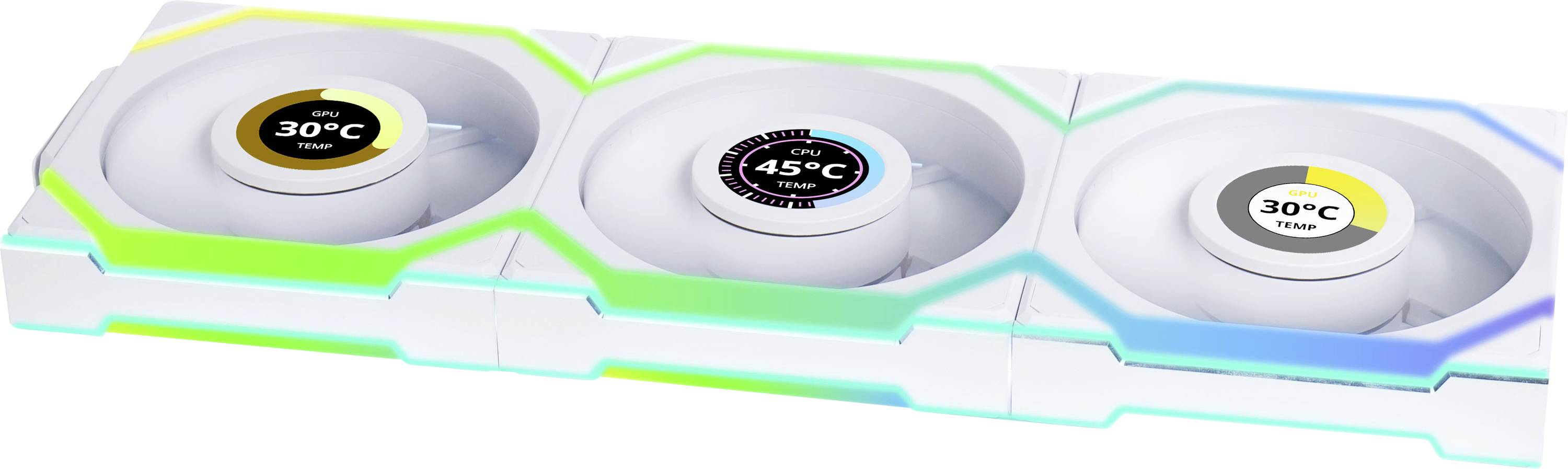 Lian Li UNI FAN SL Wireless LCD Lüfter, ARGB, PWM, 3er-Pack inkl. Controller PC-Gehäuse-Lüfter