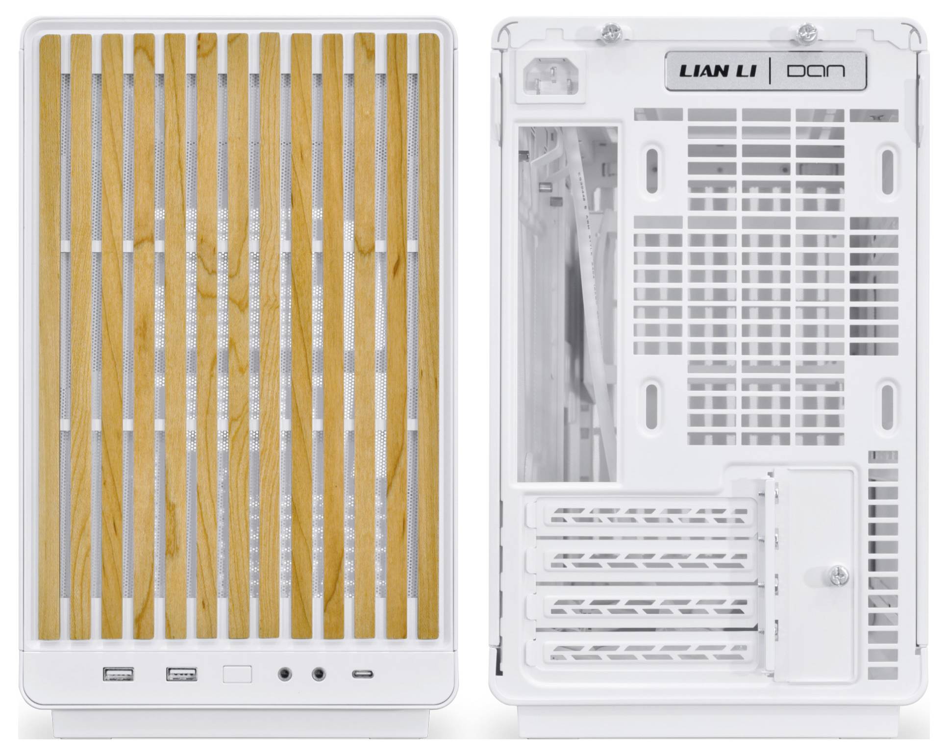 Lian Li DAN Cases A3-mATX Wood Edition PC-Gehäuse, Micro-ATX - Buche, weiß Micro-Tower Gehäuse, Gaming-Gehäuse, PC-Gehäuse Weiß