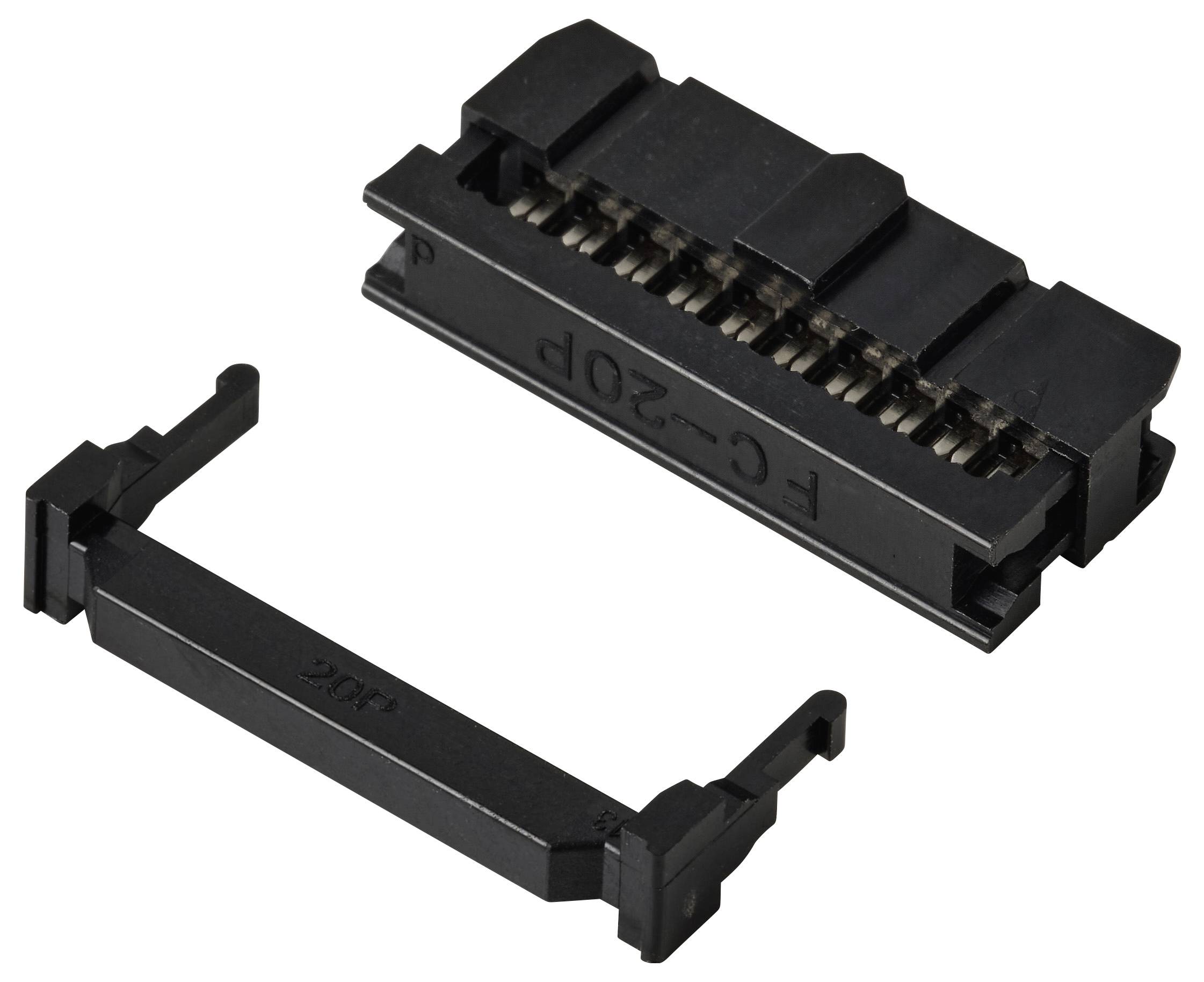 TRU COMPONENTS TC-13537792Pfosten-Steckverbinder mit Zugentlastung Rastermaß: 2.54mm Polzahl Gesamt: 20 Anzahl Reihen: 2