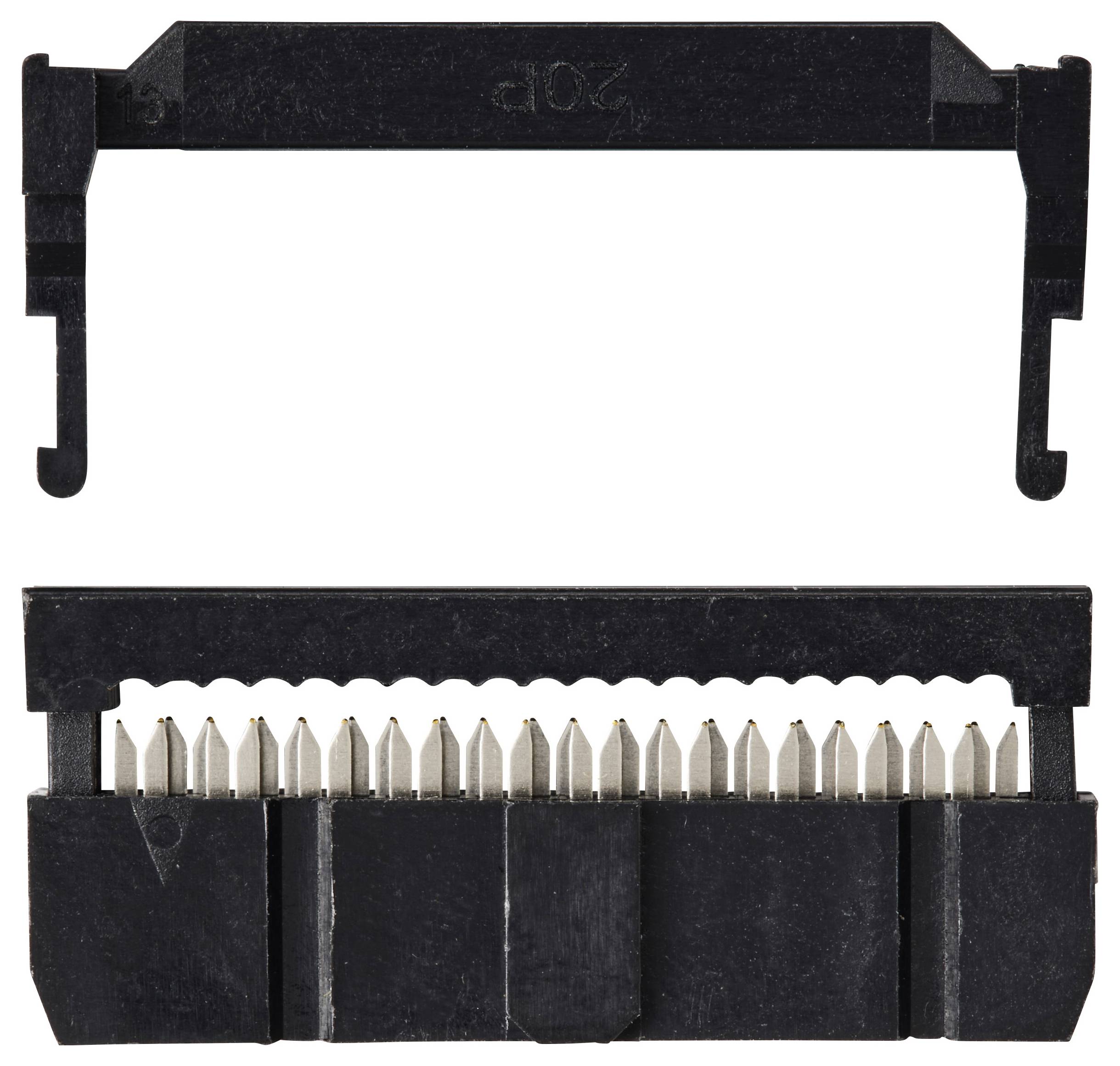 TRU COMPONENTS TC-13537792Pfosten-Steckverbinder mit Zugentlastung Rastermaß: 2.54mm Polzahl Gesamt: 20 Anzahl Reihen: 2