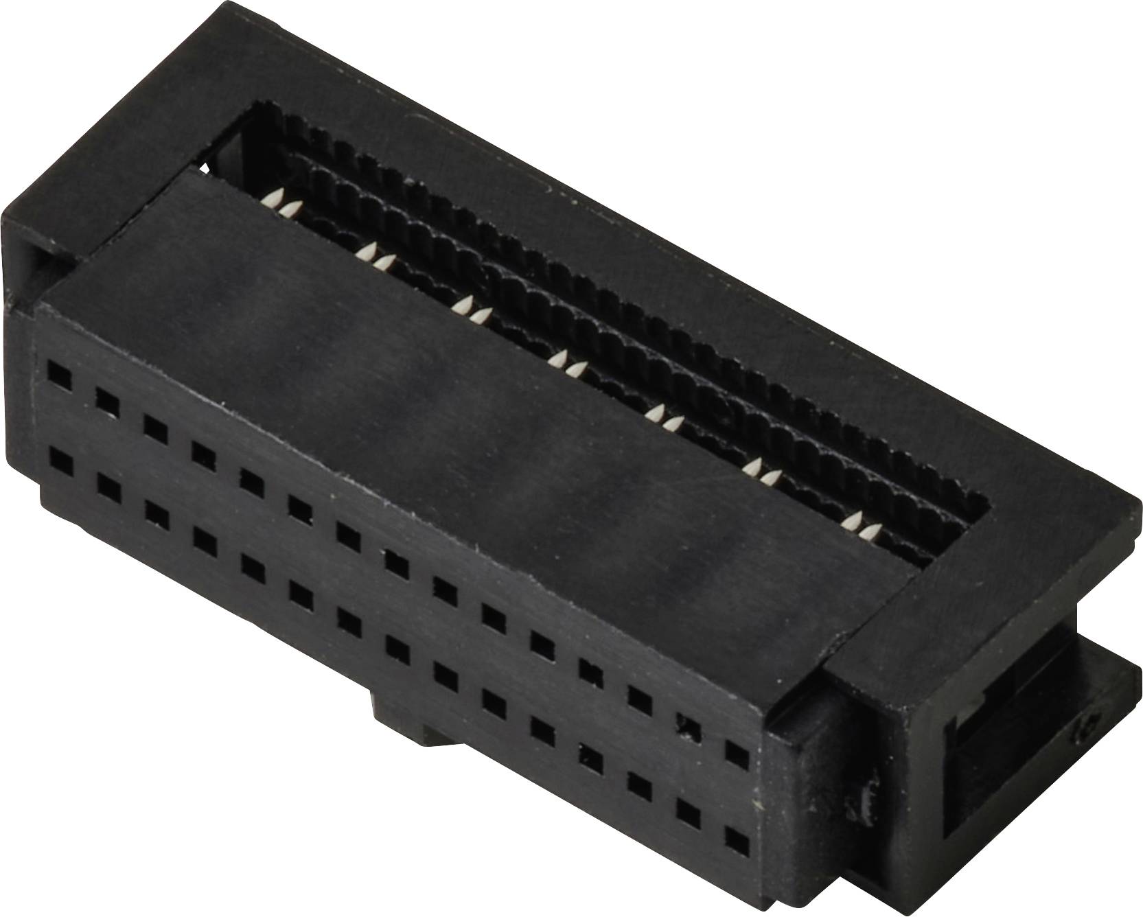 TRU COMPONENTS TC-13537800Pfosten-Steckverbinder mit Zugentlastung Rastermaß: 1.27mm Polzahl Gesamt: 30 Anzahl Reihen: 2