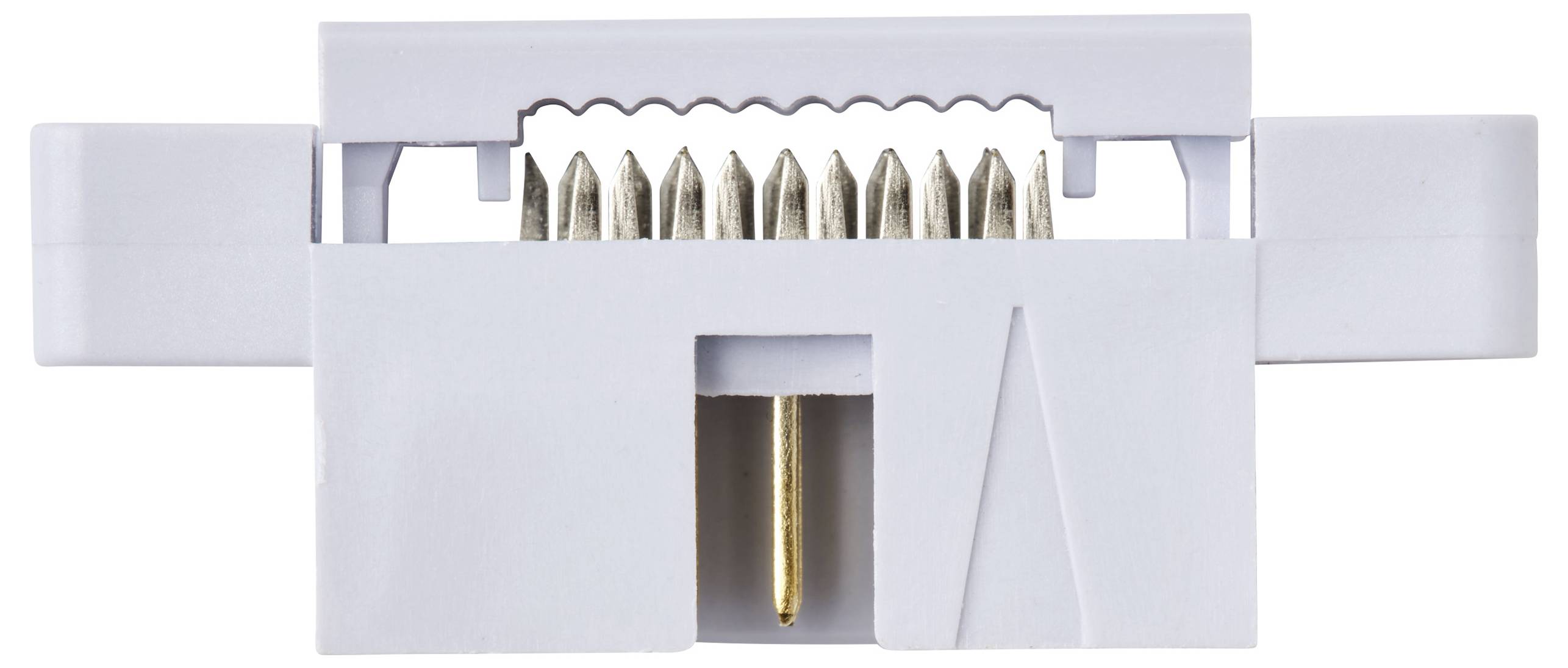 TRU COMPONENTS TC-13537804Pfosten-Steckverbinder mit Befestigungsflansch Rastermaß: 2.54mm Polzahl Gesamt: 10 Anzahl Reihen: 2