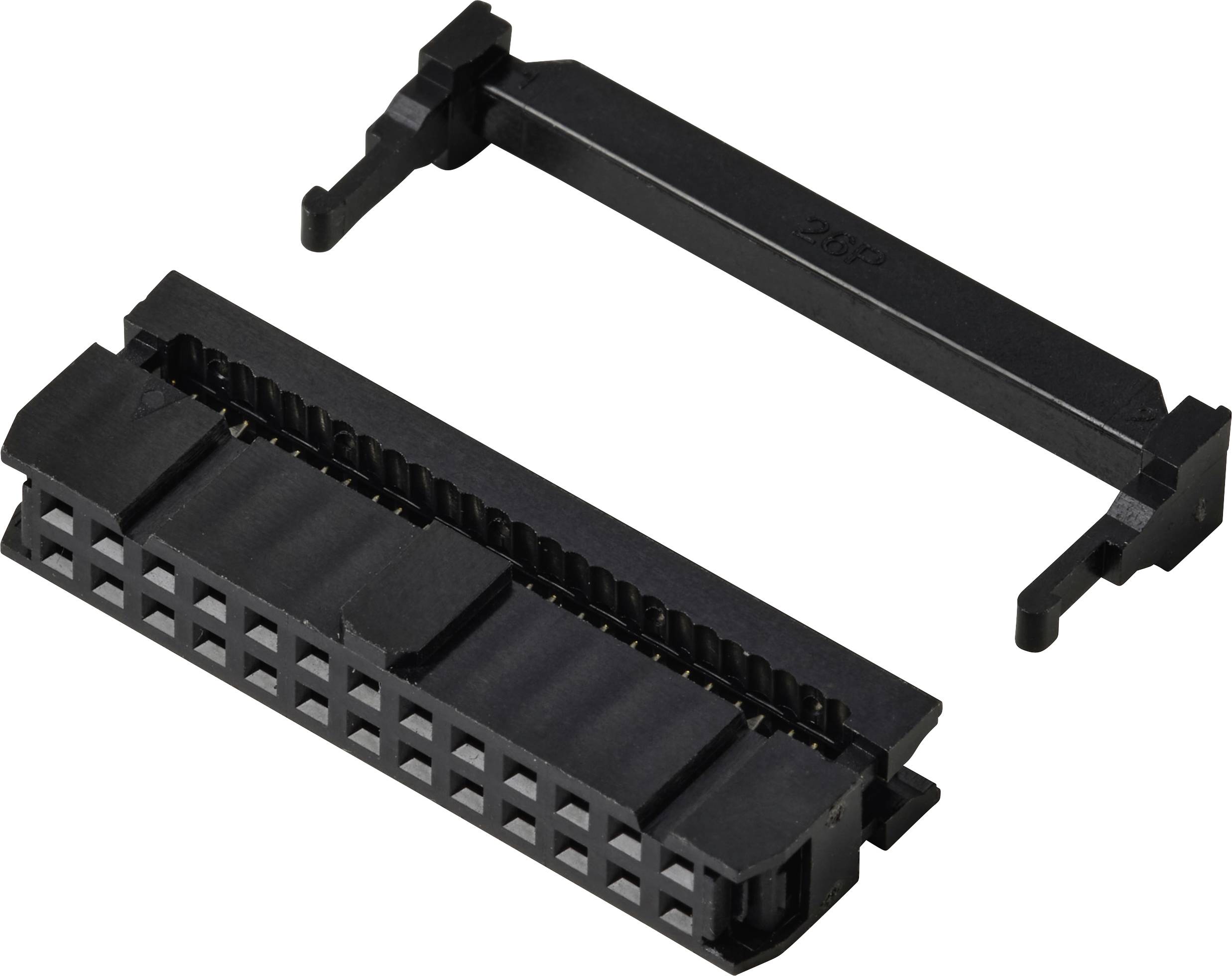 TRU COMPONENTS TC-13537816Pfosten-Steckverbinder mit Zugentlastung Rastermaß: 2.54mm Polzahl Gesamt: 26 Anzahl Reihen: 2