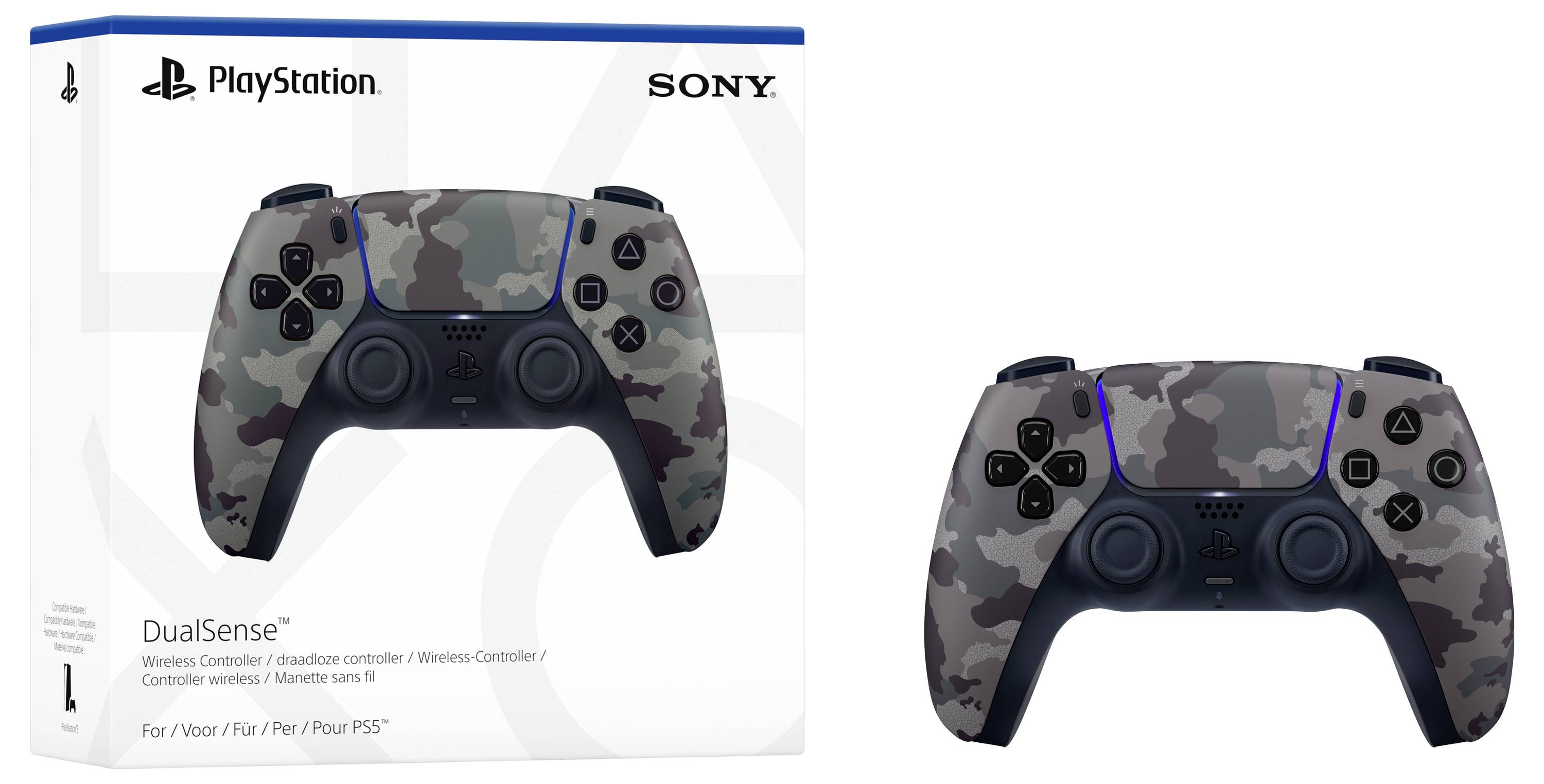 Sony DualSense V2 Gamepad Android, Mac, PC, PlayStation 5, iOS Camouflage, Grau