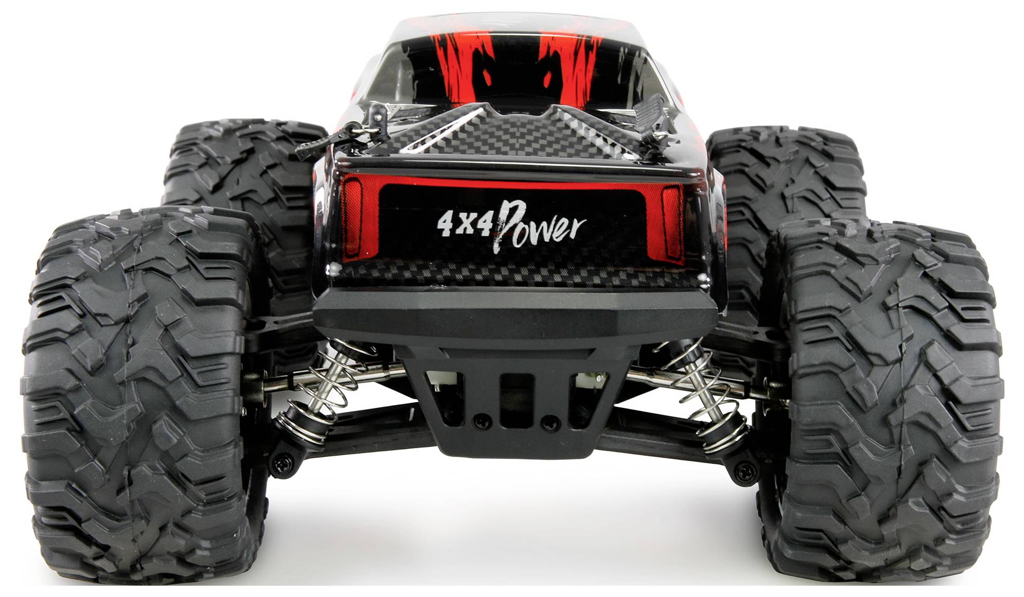 Amewi M-Land Rot Brushed 1:16 RC Einsteiger Modellauto Elektro Monstertruck Allradantrieb (4WD) RtR 2,4GHz