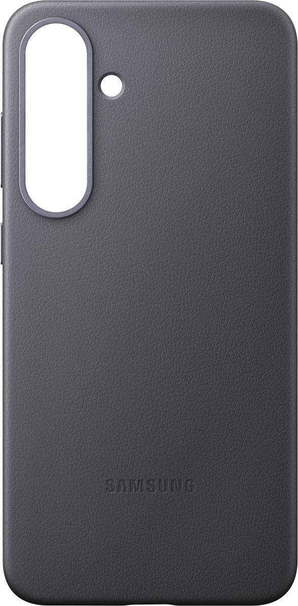 Schwarze Smartphone-Hülle mit Kameralinsenausschnitt und Samsung-Logo in der Mitte.