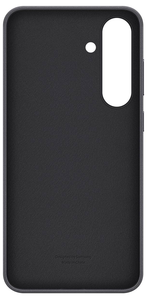 Eine schwarze Smartphone-Schutzhülle mit schmalem Ausschnitt für Kamera und Blitz, geeignet für ein modernes Mobilgerät.