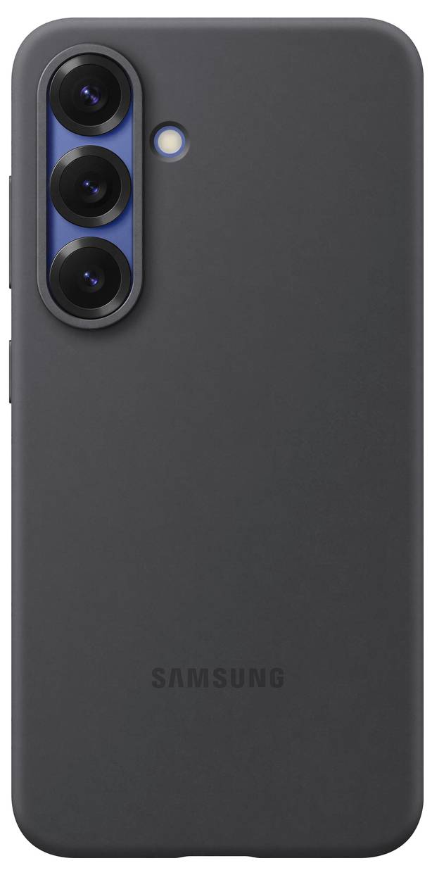 Ein Smartphone mit drei vertikalen Kameras auf der Rückseite und einem dunklen Gehäuse.