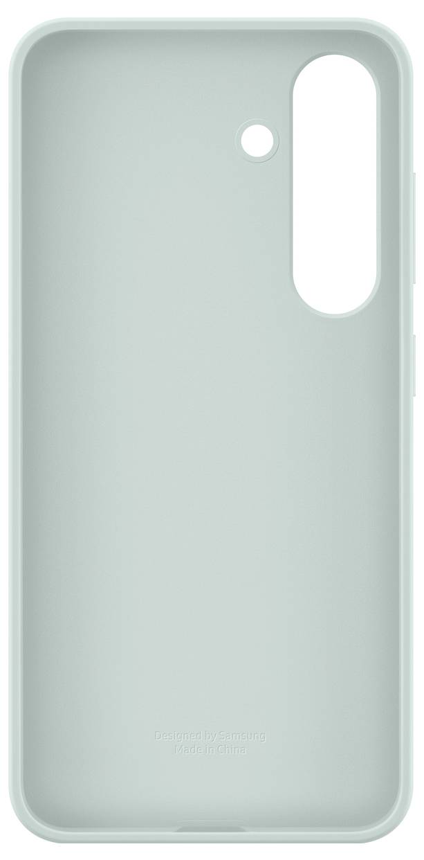 Helles, pastellgrünes Smartphone-Case mit ovalen Ausschnitten für Kamera und Blitz; schlichtes, minimalistisches Design.