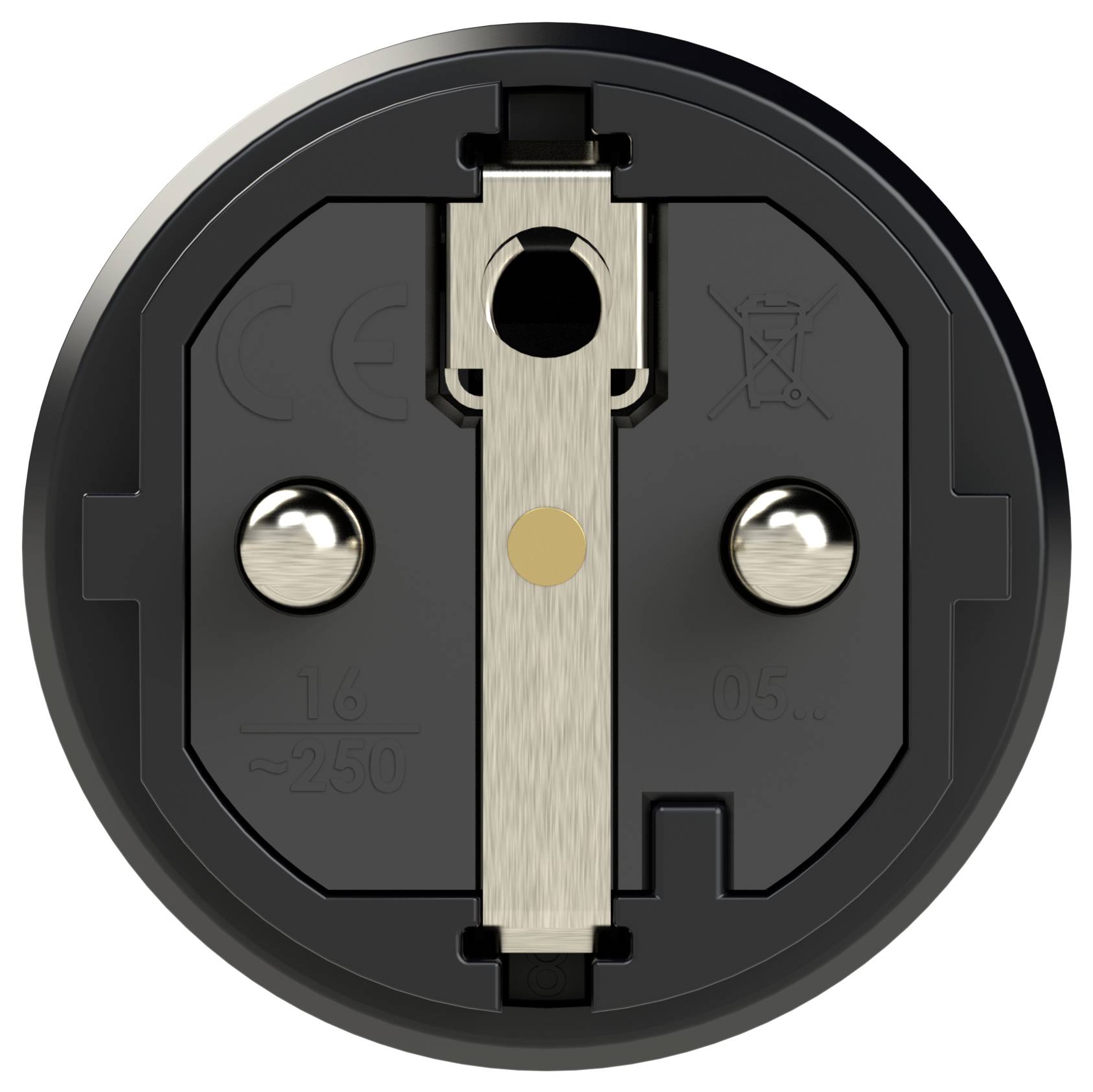 PC Electric 0522-ss Schutzkontaktstecker Vollgummi Schwarz IP54