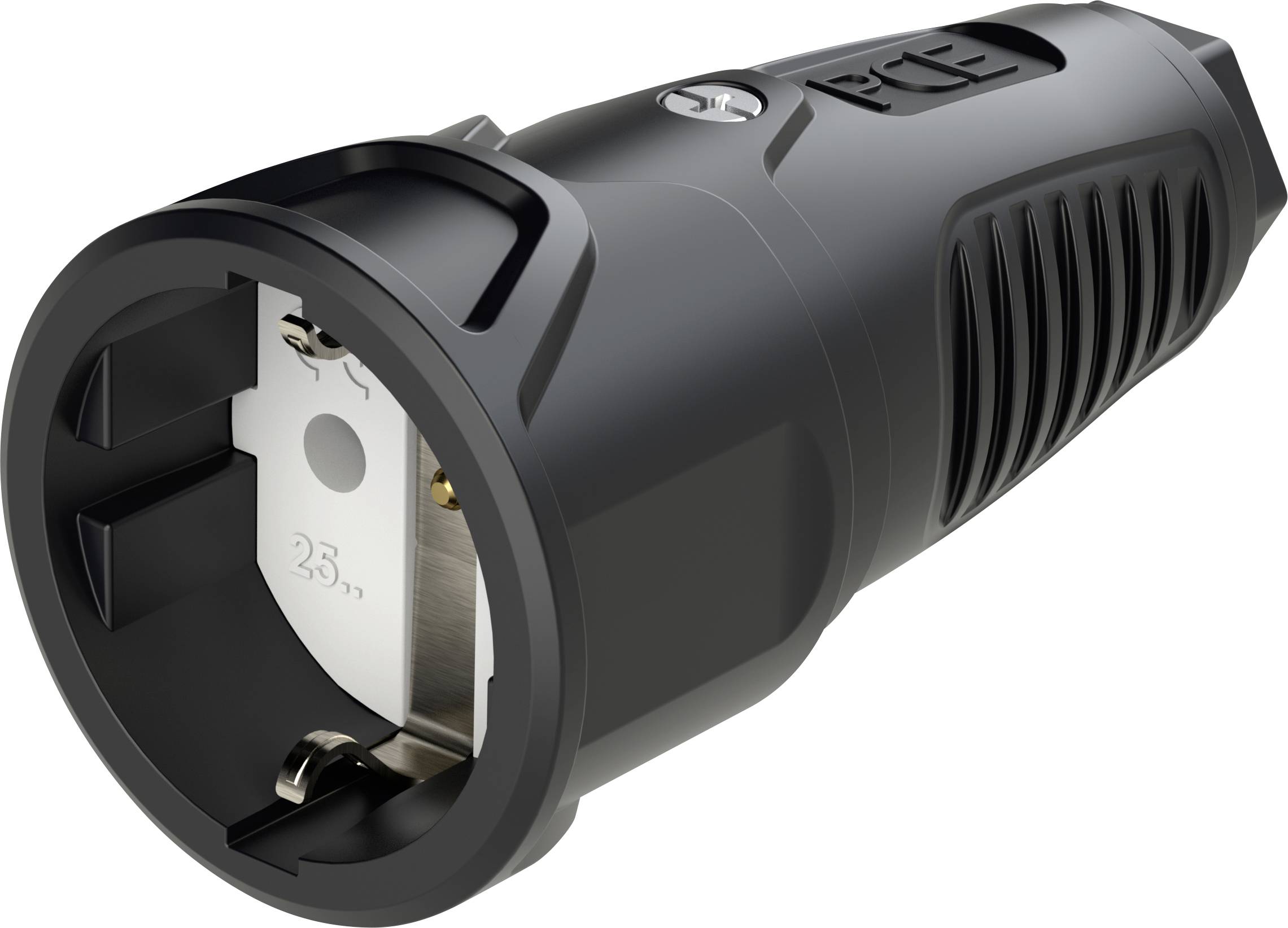 PC Electric 2510-ss Schutzkontaktkupplung Gummi 250 V Schwarz IP20