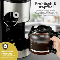 Clatronic KA 3808 Kaffeemaschine Edelstahl Fassungsvermögen Tassen=12 Warmhaltefunktion, Glaskanne Clatronic KA 3808 Kaffeemaschine Edelstahl Fassungsvermögen Tassen=12 Warmhaltefunktion, Glaskanne
