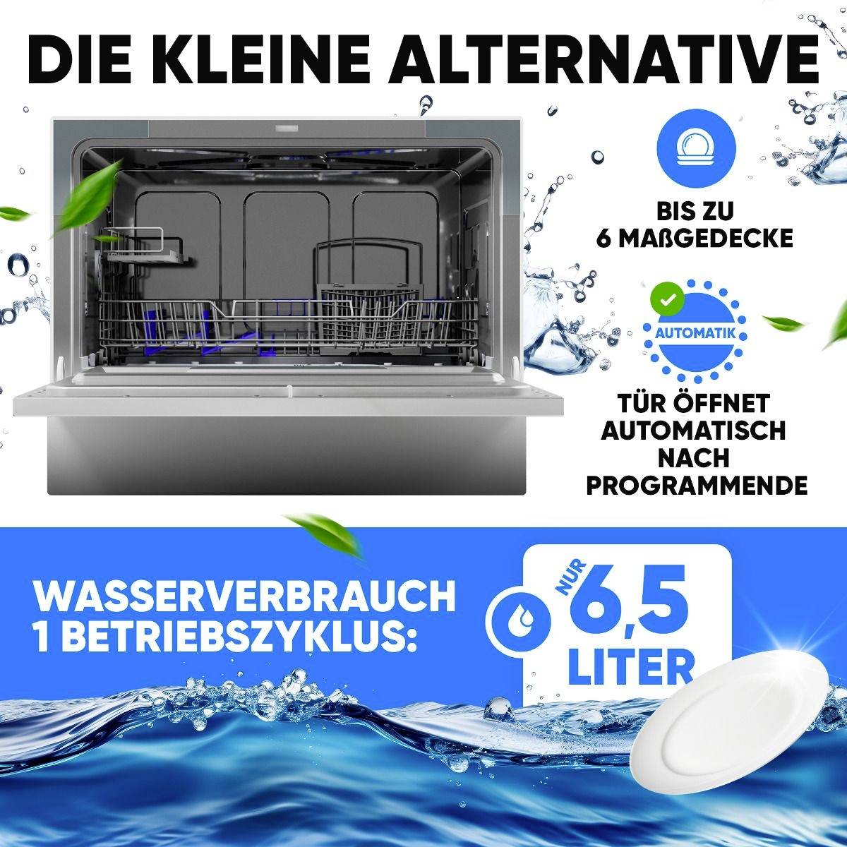 Bomann TSG 7405 Tisch-Geschirrspüler 550 mm EEK: D (A - G) Standgerät Weiß