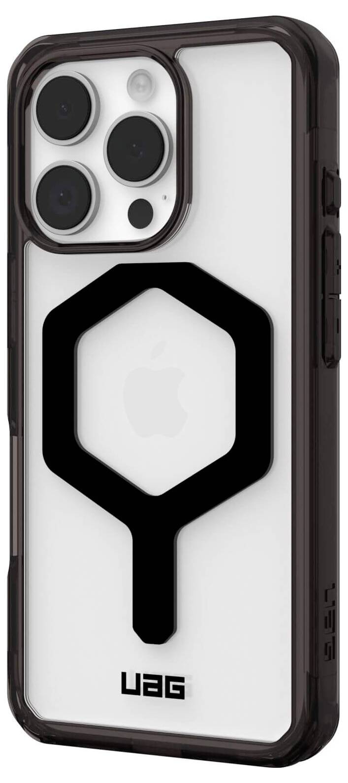 Urban Armor Gear Plyo Backcover Apple iPhone 16 Pro Schwarz, Transparent Induktives Laden, MagSafe kompatibel, Stoßfest