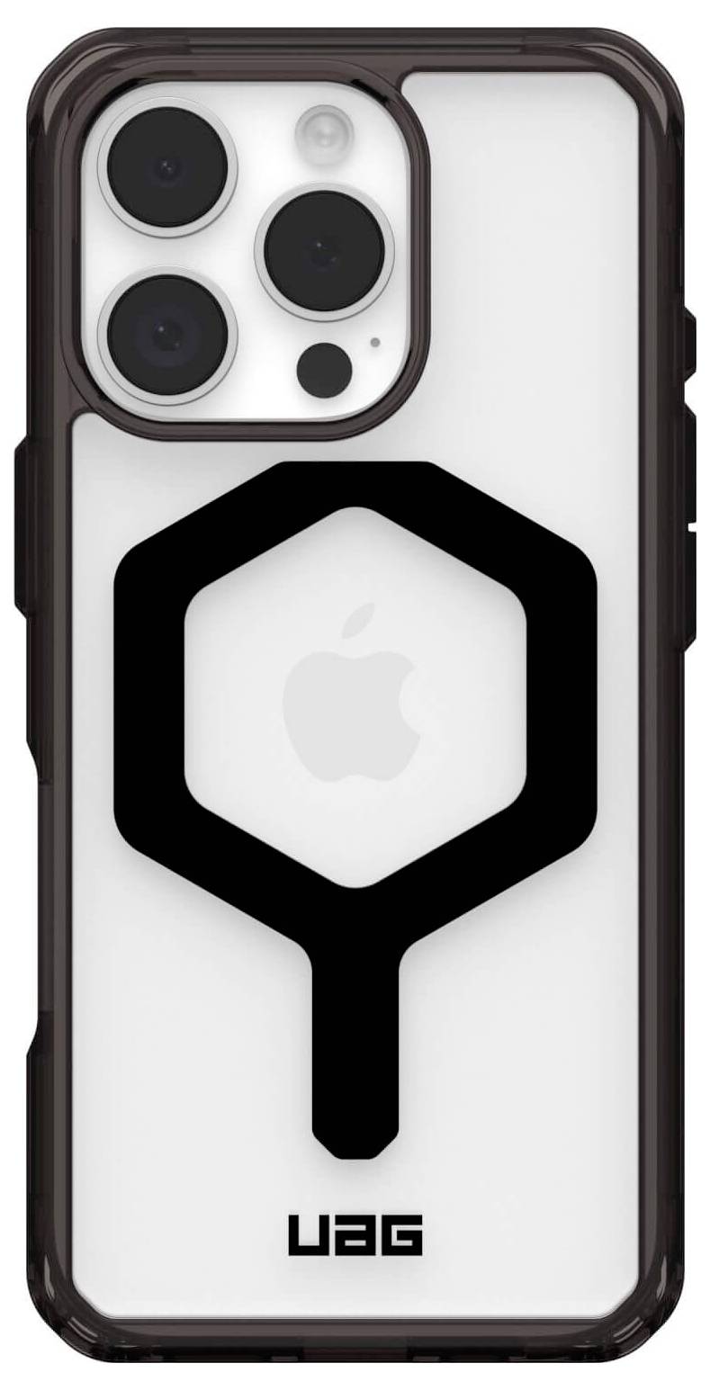 Urban Armor Gear Plyo Backcover Apple iPhone 16 Pro Schwarz, Transparent Induktives Laden, MagSafe kompatibel, Stoßfest