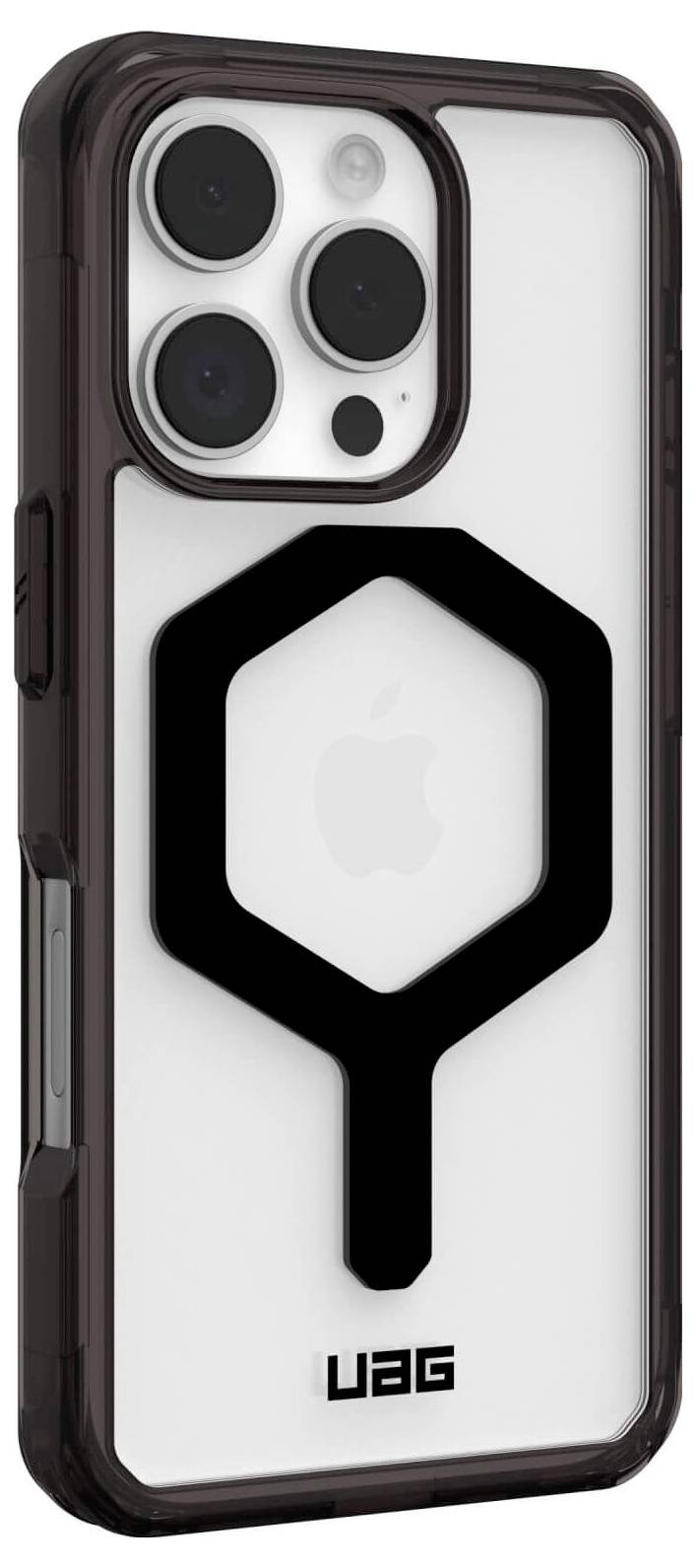 Urban Armor Gear Plyo Backcover Apple iPhone 16 Pro Schwarz, Transparent Induktives Laden, MagSafe kompatibel, Stoßfest