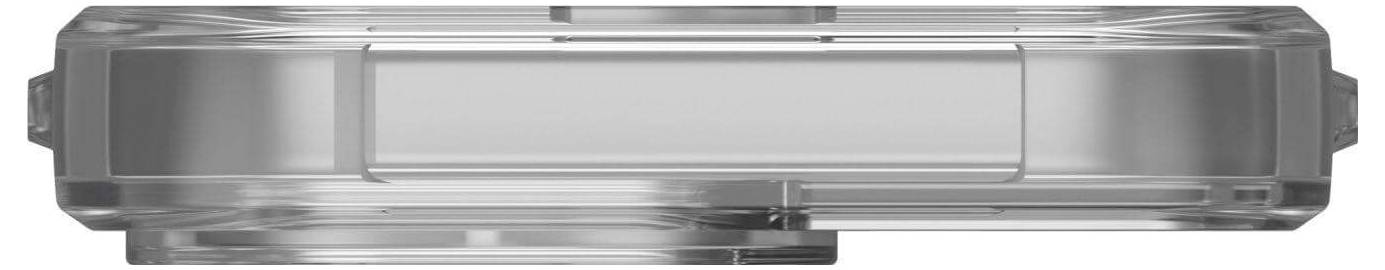 Eine transparente Kunststoffbox in rechteckiger Form, von oben betrachtet.