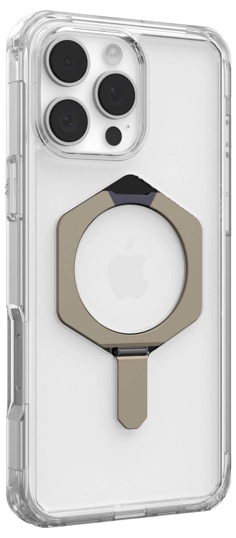 Urban Armor Gear Plyo XTE Backcover Apple iPhone 16 Pro Max Transparent, Titan Induktives Laden, MagSafe kompatibel