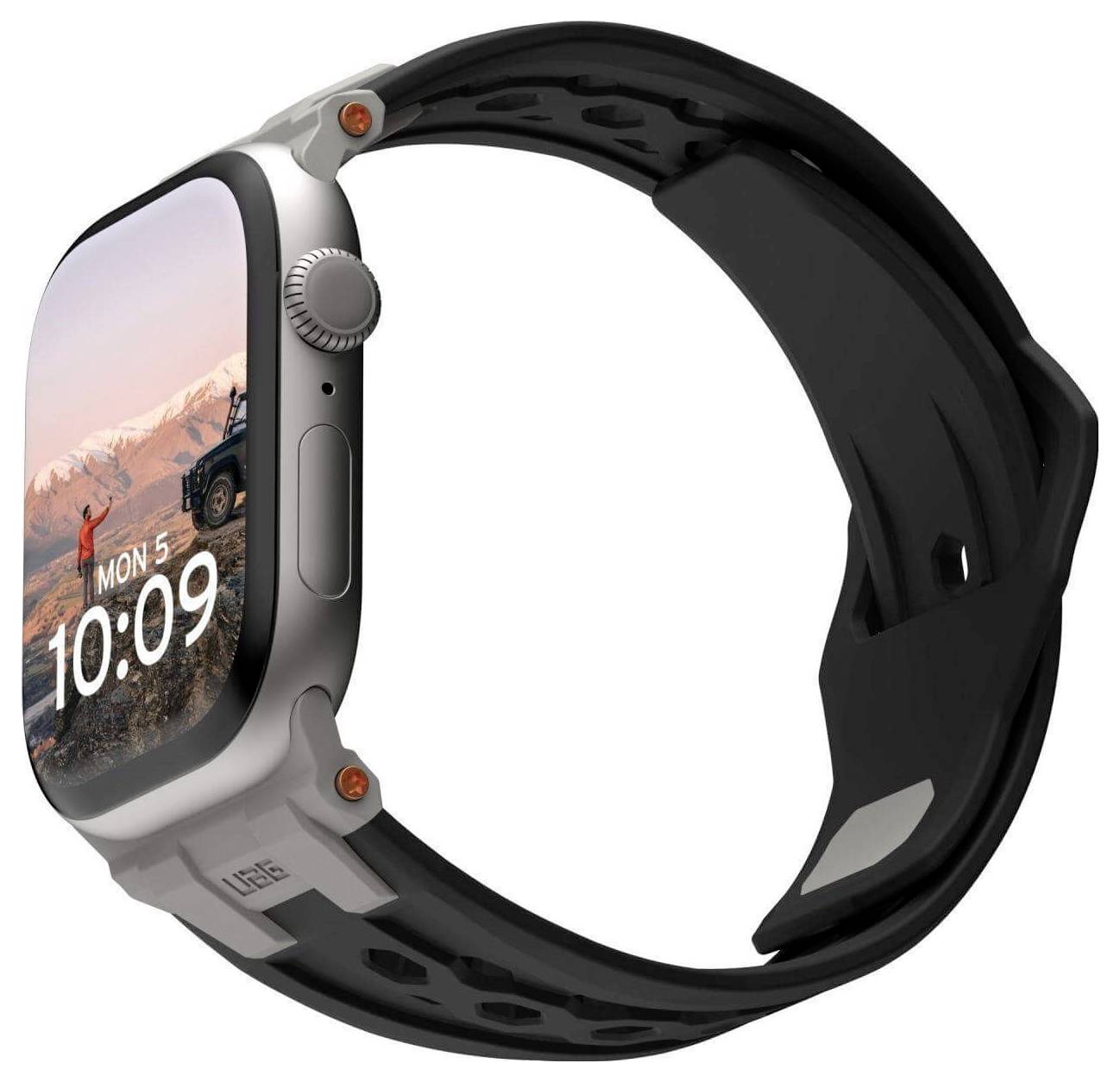 Urban Armor Gear Monarch Armband 42 mm, 44 mm, 45 mm, 46 mm, 49mm Schwarz, Titan Watch Series 1, Watch Series 2, Watch Series