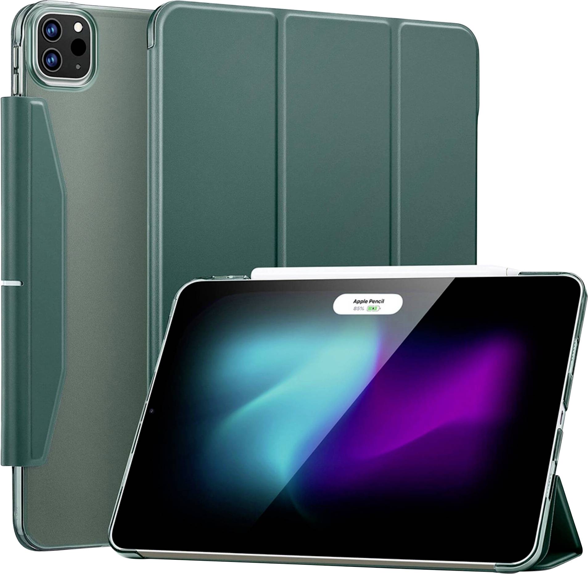 ESR Ascend Trifold iPad Cover / Tasche Apple iPad Pro 11" (M4, 2024) 27,9cm (11") Book Cover Grün, Transparent
