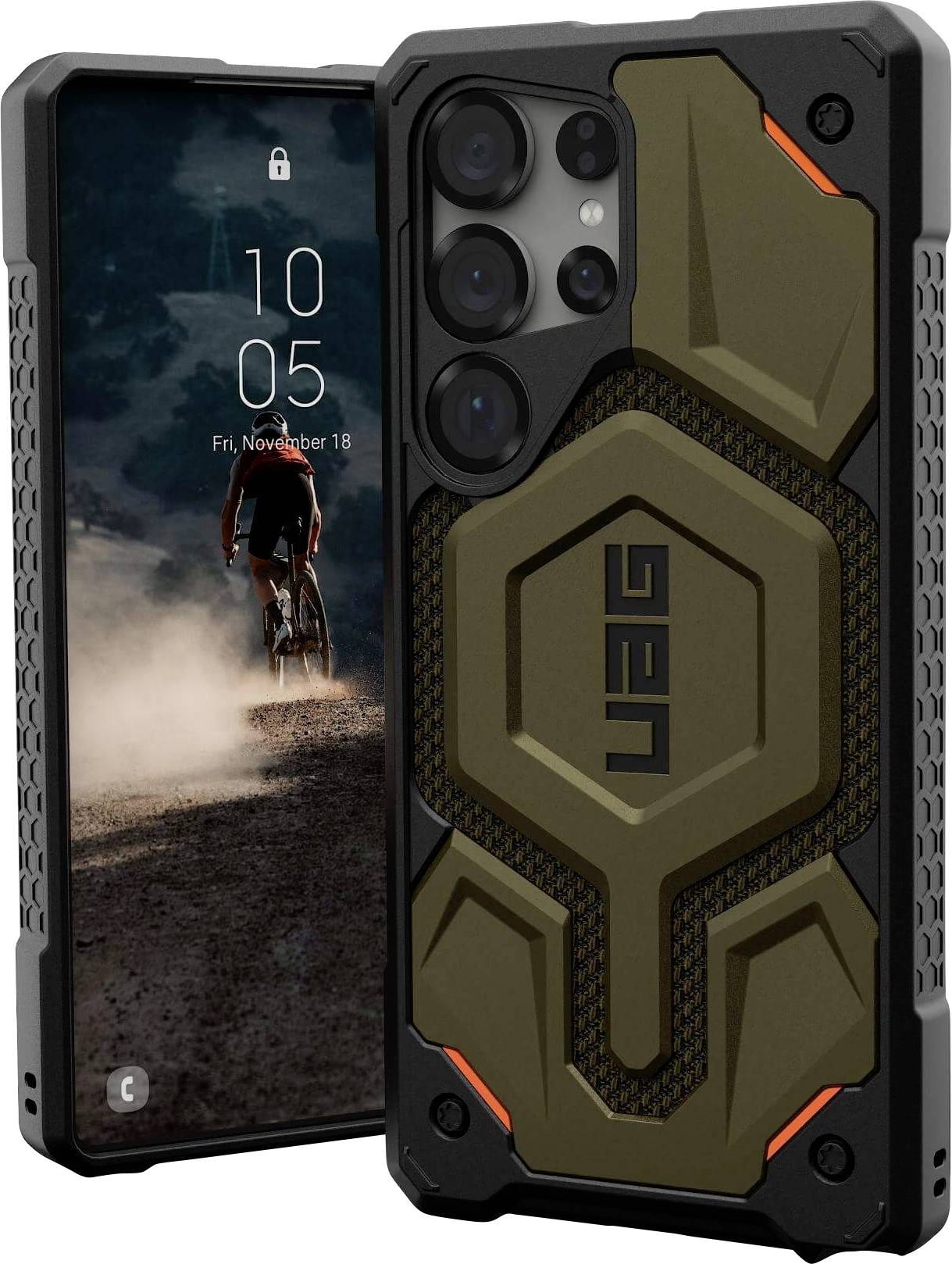 Urban Armor Gear Monarch Pro Outdoorcase Samsung Galaxy S25 Ultra Grün Induktives Laden, Stoßfest 21446111397B