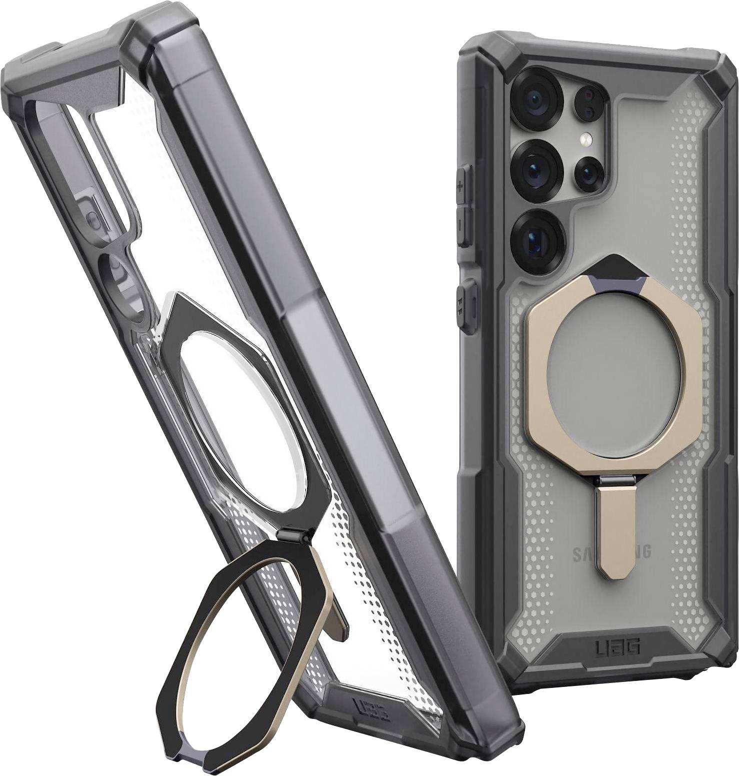 Urban Armor Gear Plasma XTE Outdoorcase Samsung Galaxy S25 Ultra Transparent, Titan Induktives Laden, Standfunktion, Stoßfest