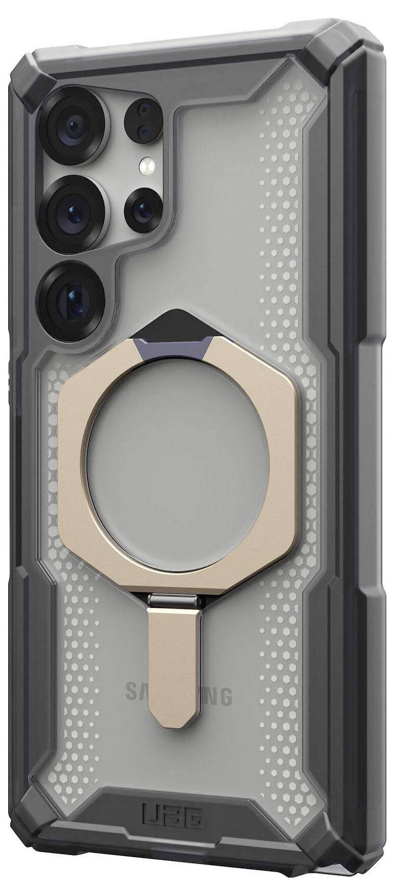 Urban Armor Gear Plasma XTE Outdoorcase Samsung Galaxy S25 Ultra Transparent, Titan Induktives Laden, Standfunktion, Stoßfest