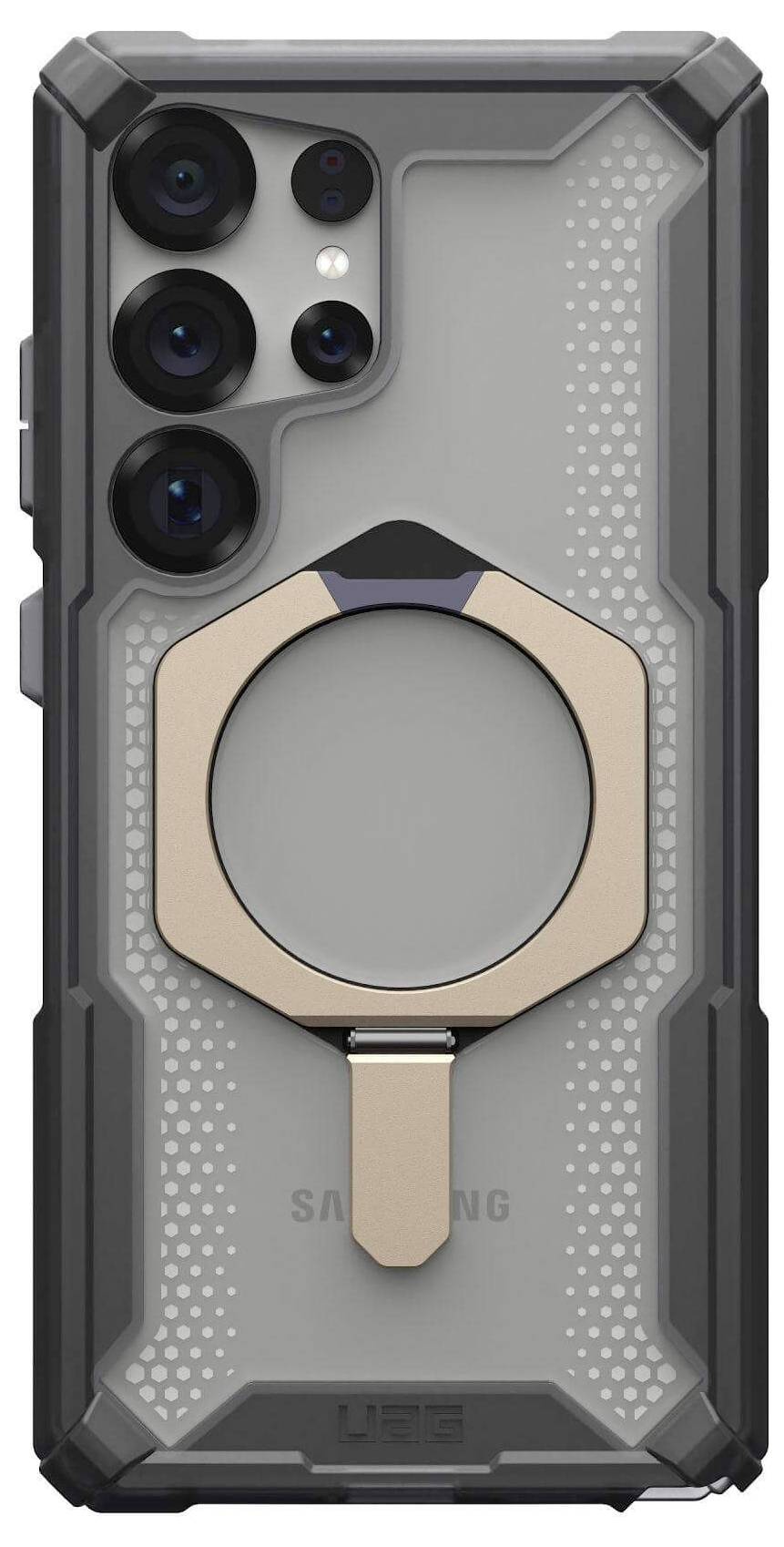 Urban Armor Gear Plasma XTE Outdoorcase Samsung Galaxy S25 Ultra Transparent, Titan Induktives Laden, Standfunktion, Stoßfest