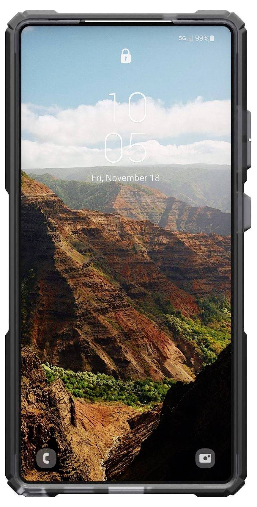 Urban Armor Gear Plasma XTE Outdoorcase Samsung Galaxy S25 Ultra Transparent, Titan Induktives Laden, Standfunktion, Stoßfest