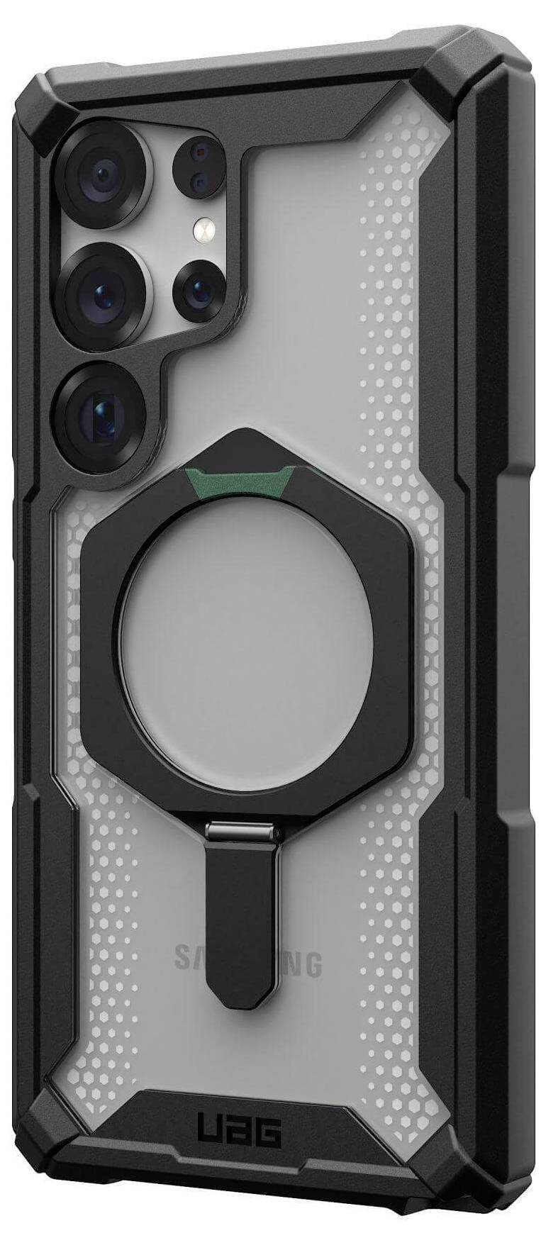 Urban Armor Gear Plasma XTE Outdoorcase Samsung Galaxy S25 Ultra Schwarz, Transparent Induktives Laden, Standfunktion, Stoßfest