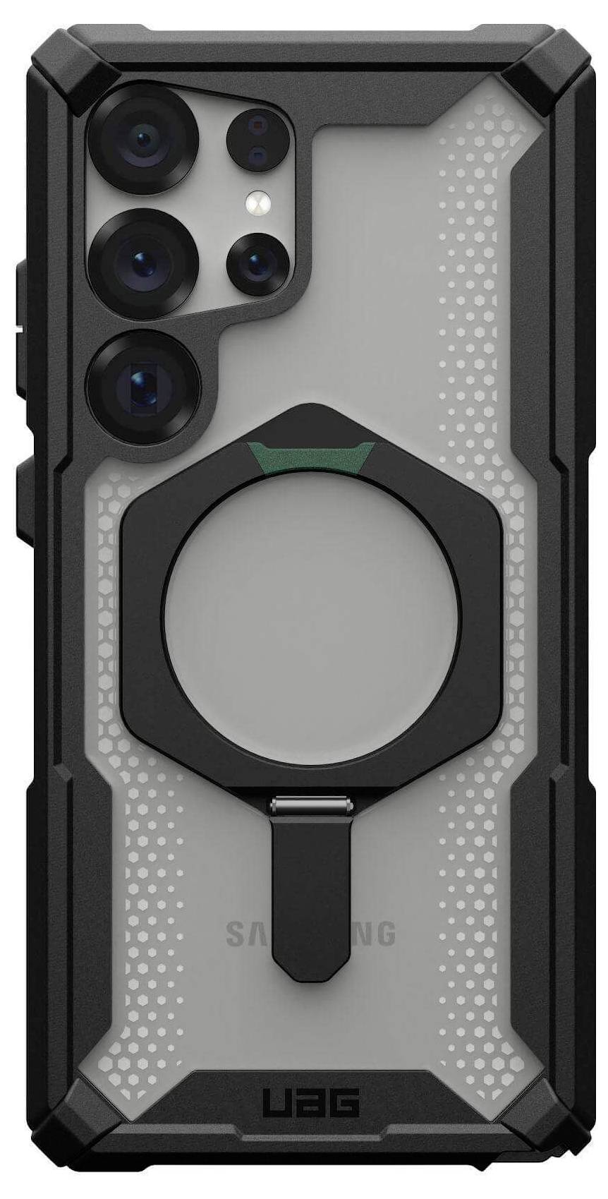 Urban Armor Gear Plasma XTE Outdoorcase Samsung Galaxy S25 Ultra Schwarz, Transparent Induktives Laden, Standfunktion, Stoßfest