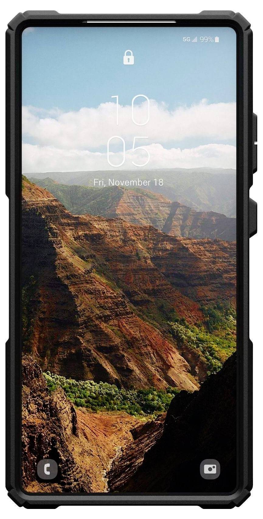 Urban Armor Gear Plasma XTE Outdoorcase Samsung Galaxy S25 Ultra Schwarz, Transparent Induktives Laden, Standfunktion, Stoßfest