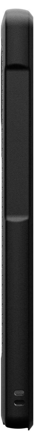 Schwarzes, rechteckiges Gerät, wahrscheinlich eine Fernbedienung oder ein elektronisches Gerät mit glattem, minimalistischen Design.