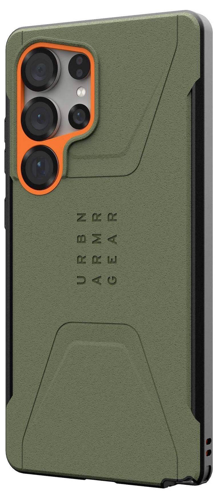 Urban Armor Gear Civilian Backcover Samsung Galaxy S25 Ultra Oliv, Orange Induktives Laden, Stoßfest 214473117297