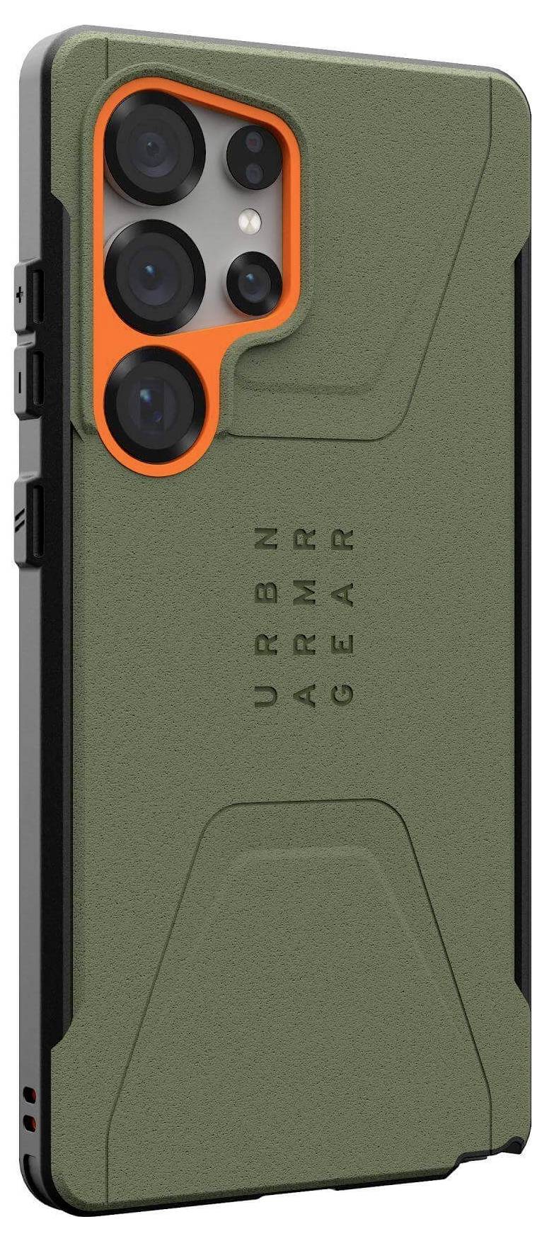 Urban Armor Gear Civilian Backcover Samsung Galaxy S25 Ultra Oliv, Orange Induktives Laden, Stoßfest 214473117297