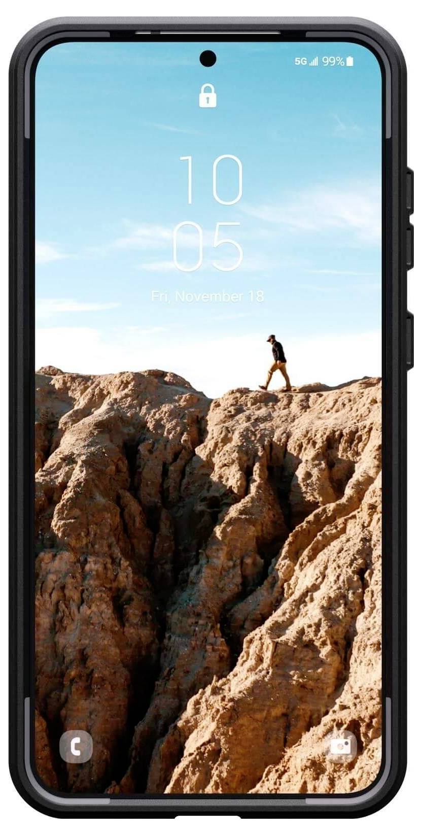 Urban Armor Gear Civilian Backcover Samsung Galaxy S25+ Schwarz Induktives Laden, Stoßfest 214474114040