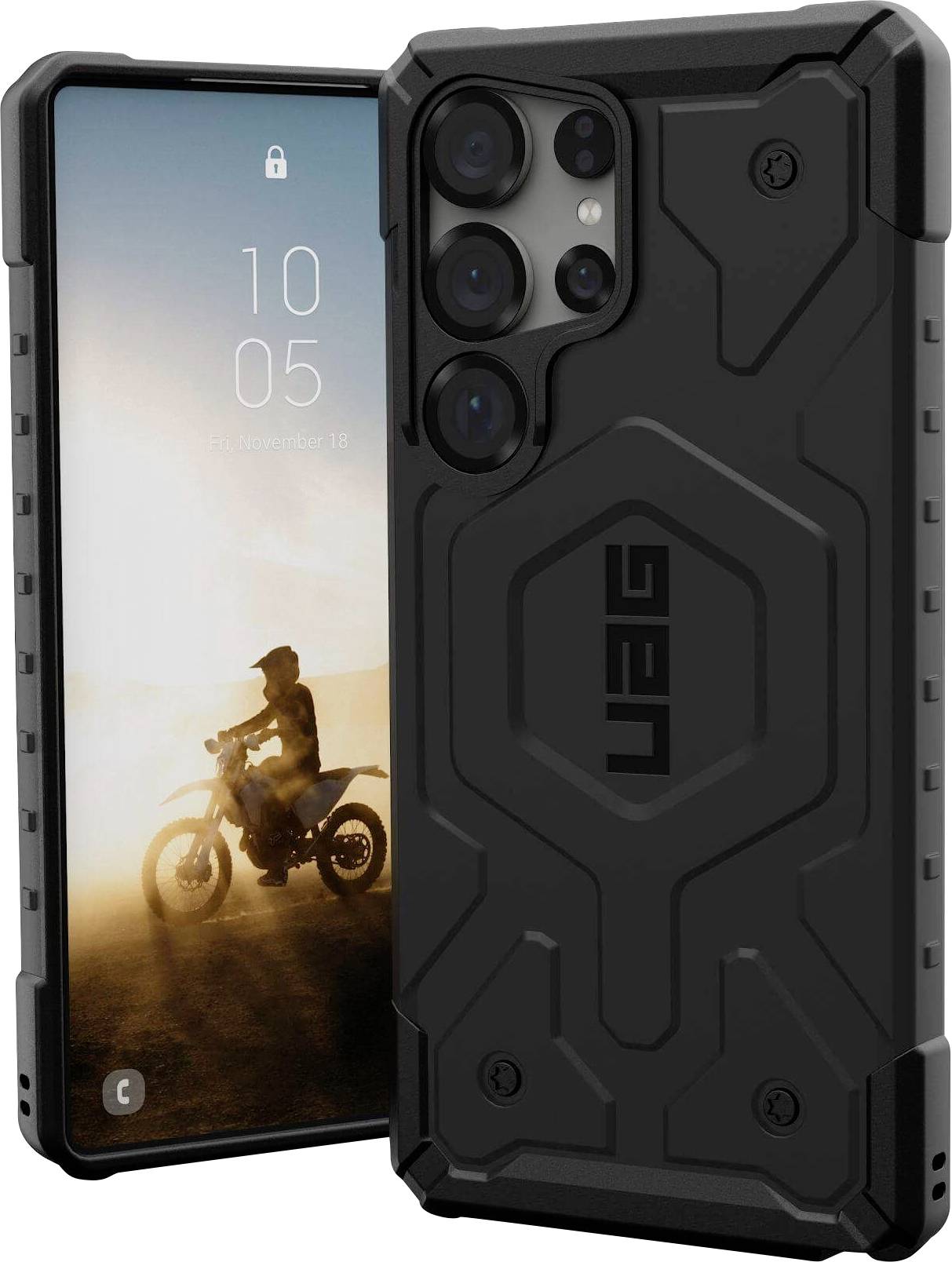 Urban Armor Gear Pathfinder Outdoorcase Samsung Galaxy S25 Ultra Schwarz Induktives Laden, Stoßfest 214480114040